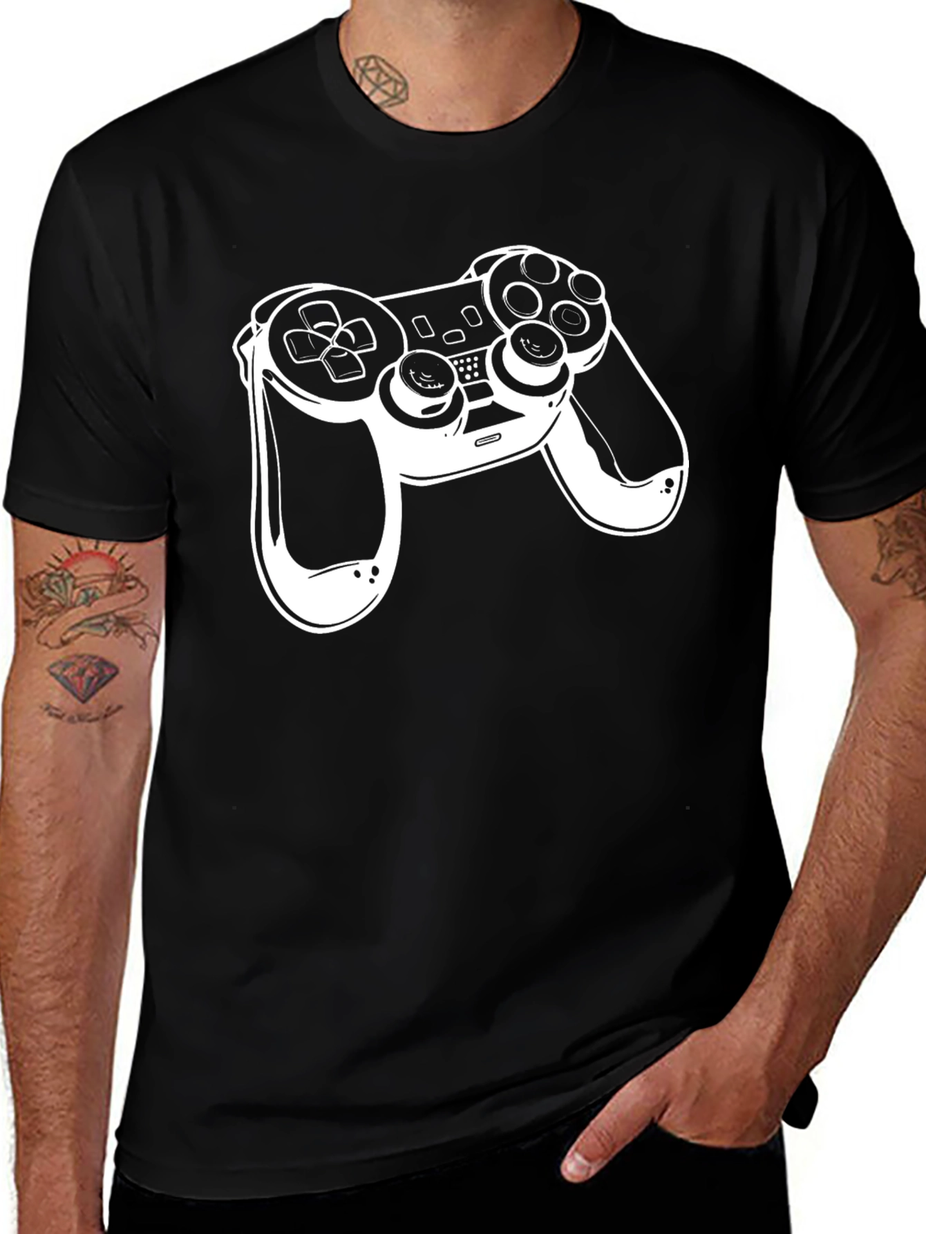 Gamer Controller Graphic Tee - Black Casual Shirt