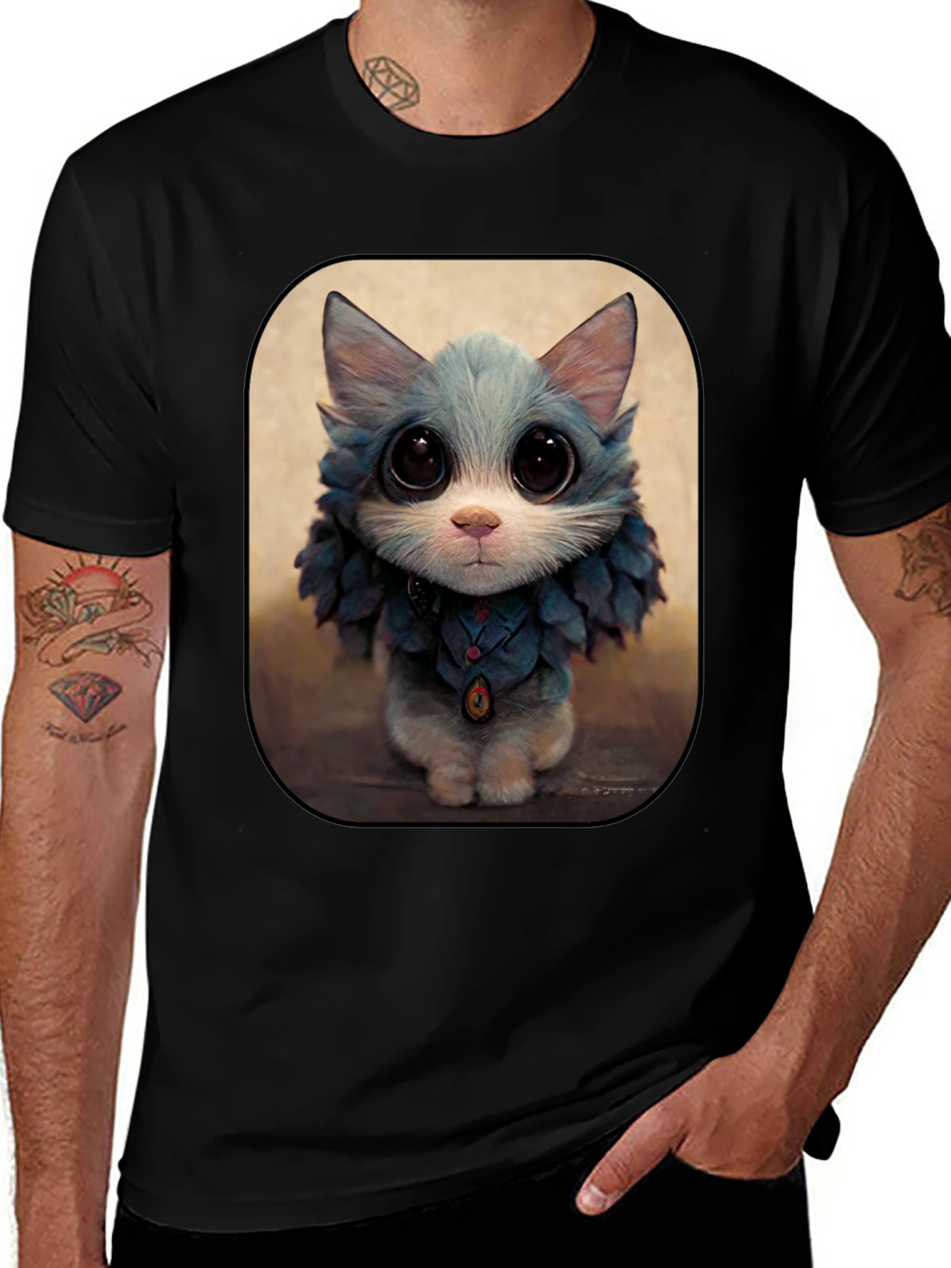 Variant 16 of Cute Cat Art Print Graphic Tee