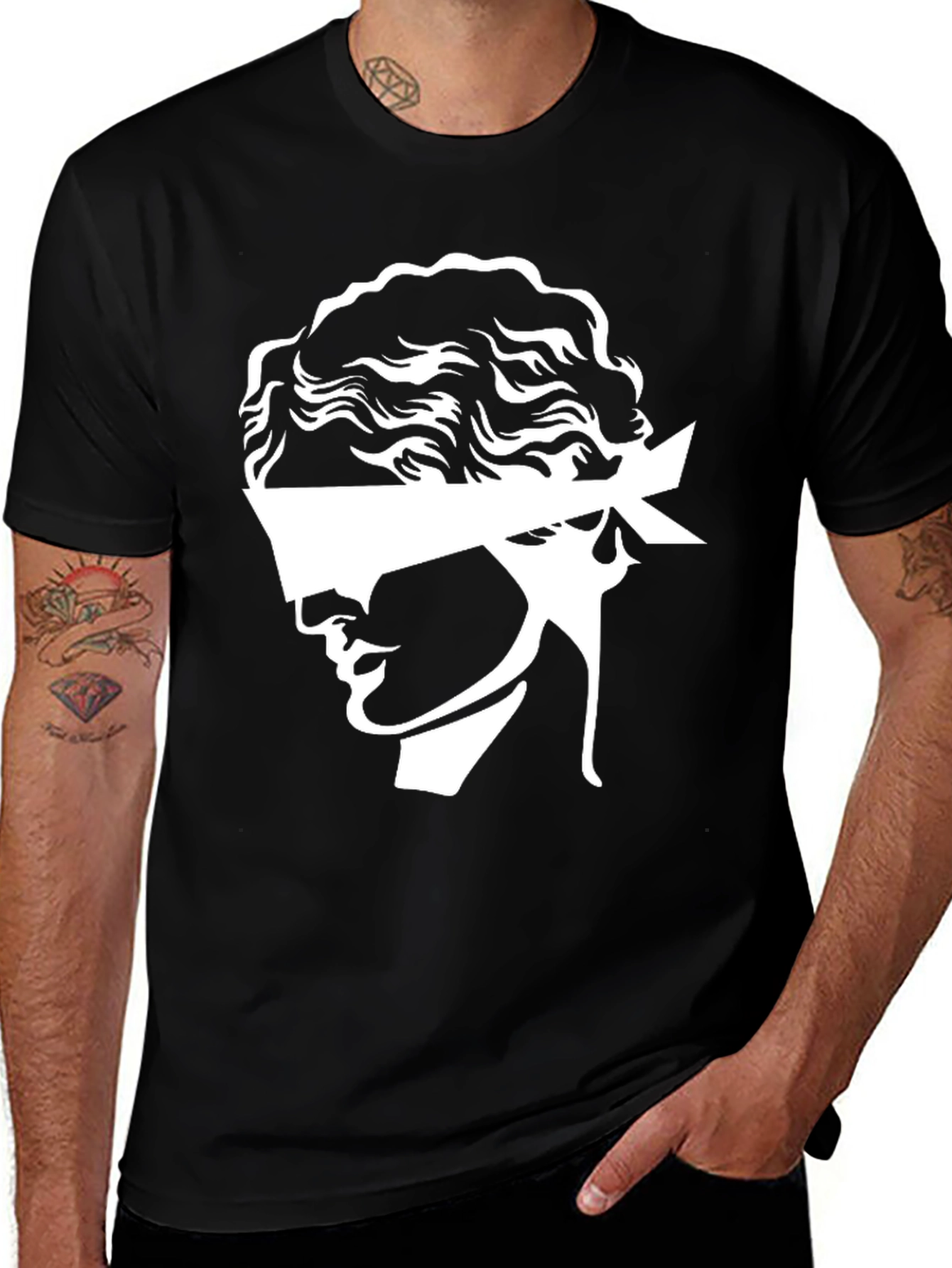 Variant 24 of Blind Justice T-Shirt: Classic Black Tee with Graphic
