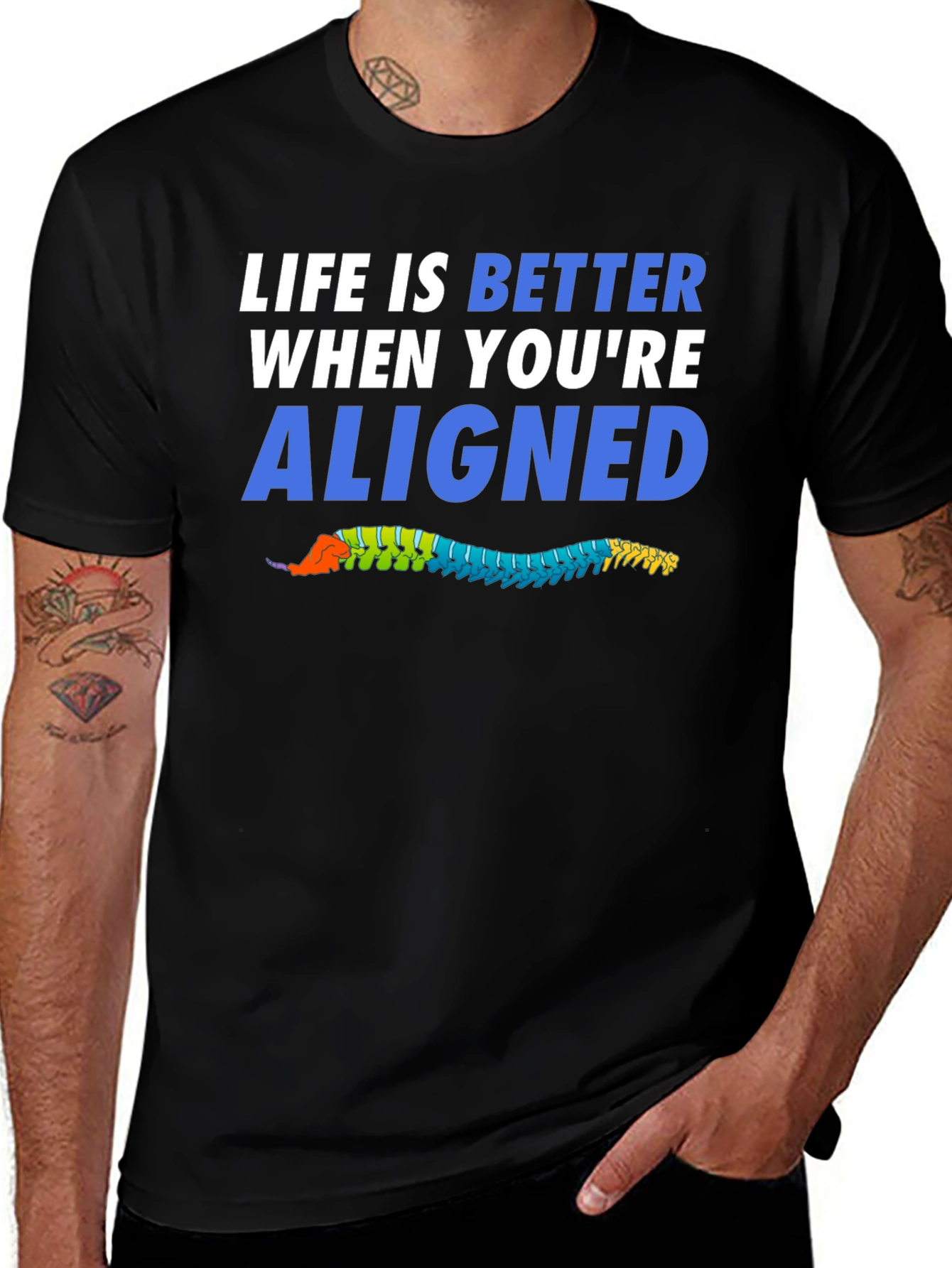 Variant 13 of Aligned Spine T-Shirt - Life is Better