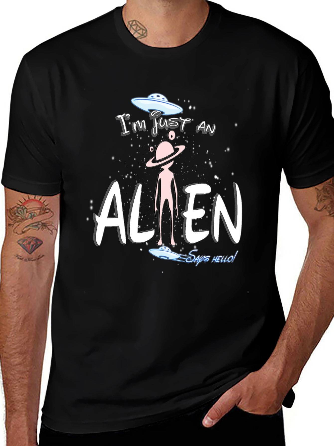 Variant 22 of I'm Just an Alien Graphic Tee - UFO Humor