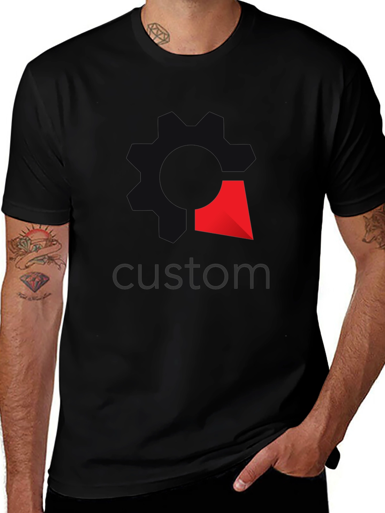 Variant 24 of Custom Black T-Shirt with Graphic Print