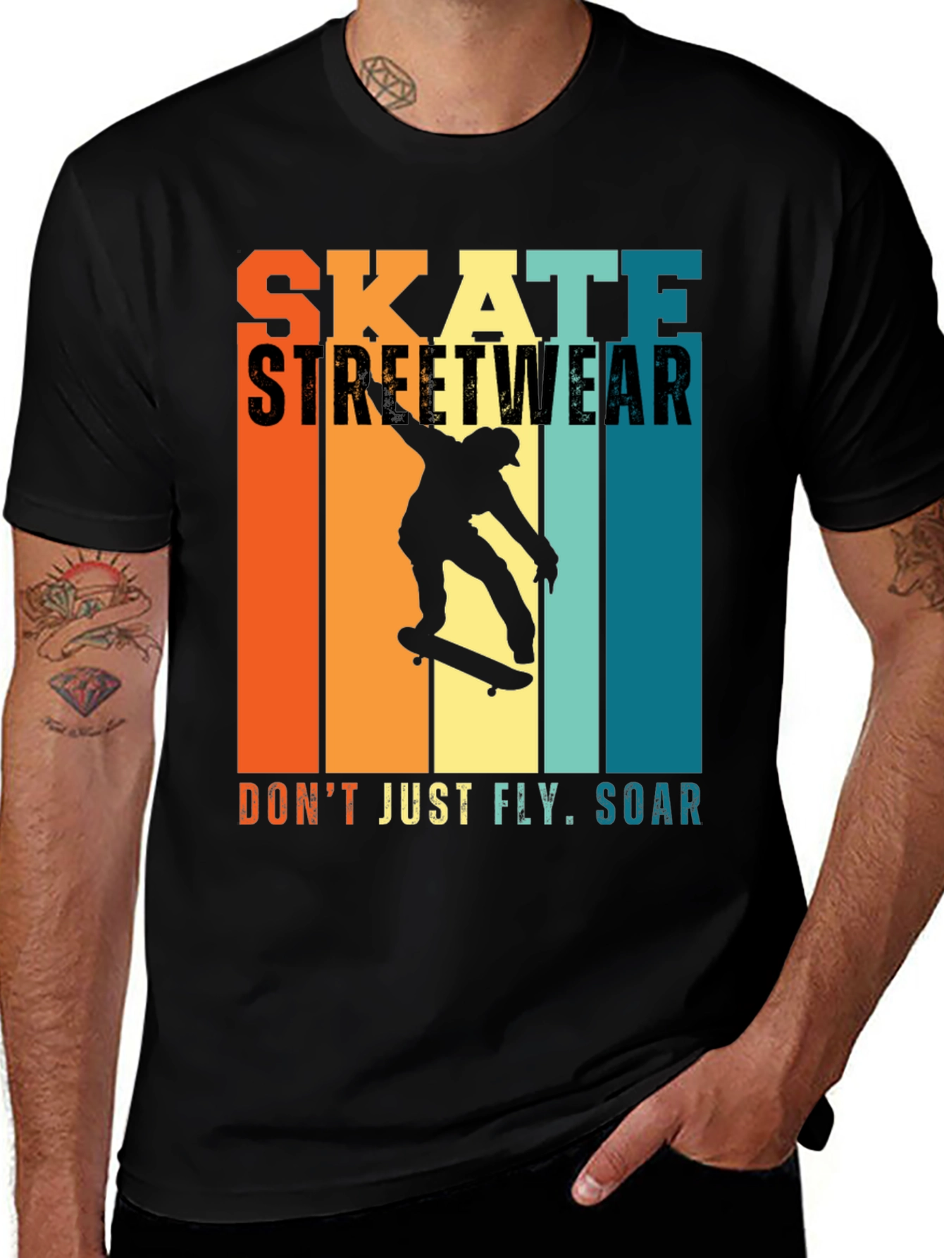 Variant 25 of Skate Streetwear Graphic Tee - Soar Above!