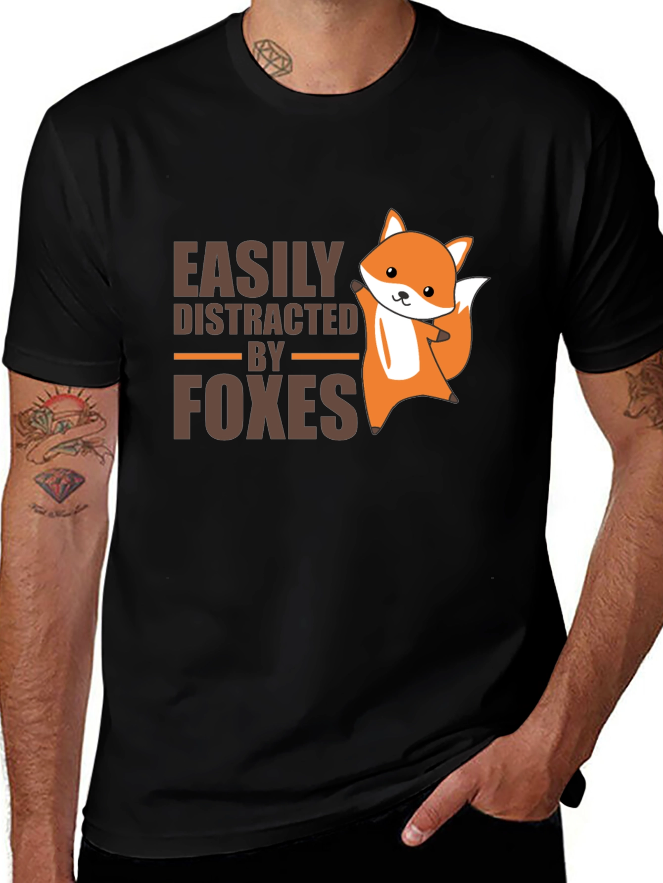 Variant 8 of Easily Distracted by Foxes T-Shirt Cute Fox Tee