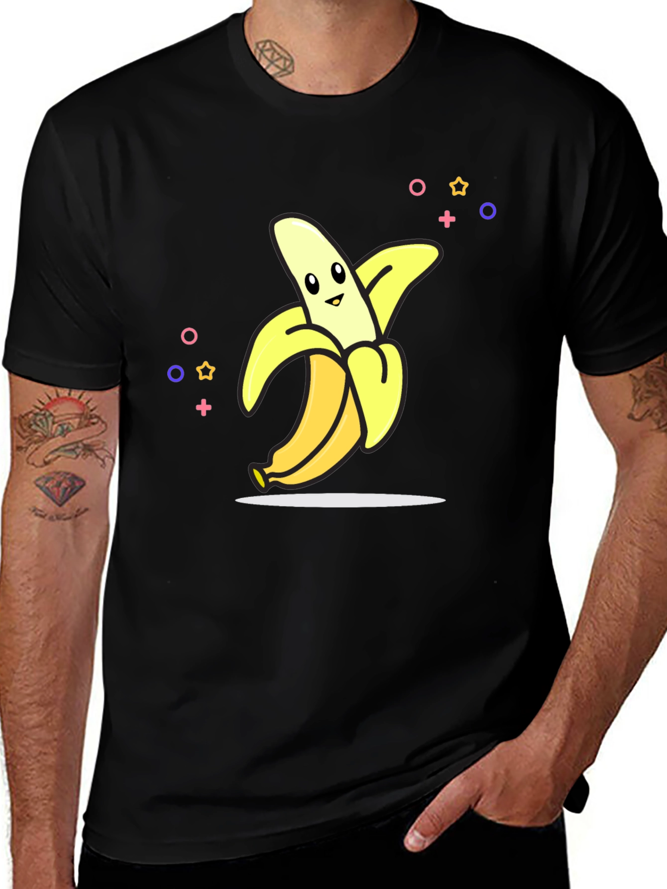 Fun Banana Graphic Black T-Shirt