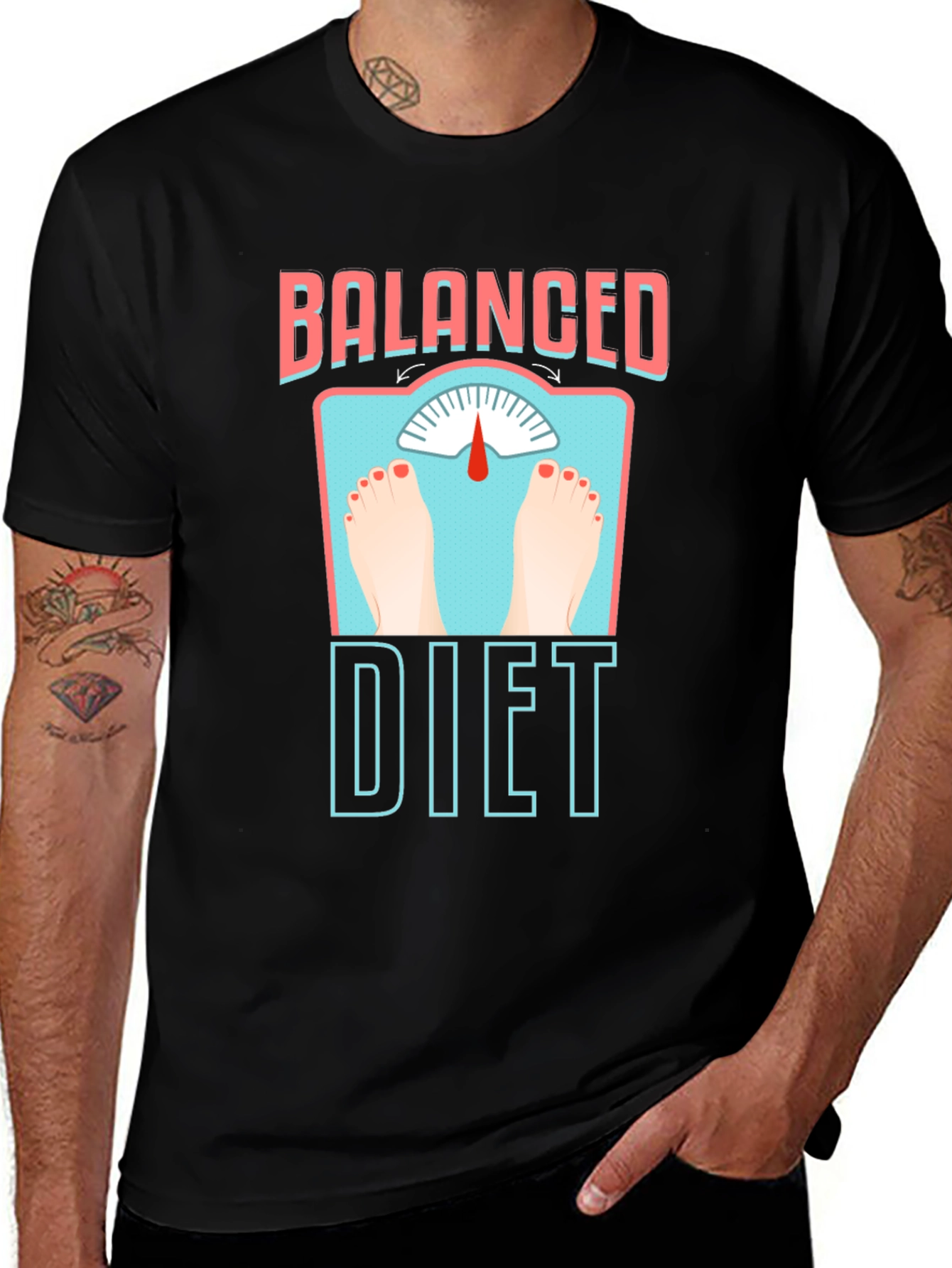 Variant 20 of Balanced Diet Graphic Tee - Unisex Black T-Shirt