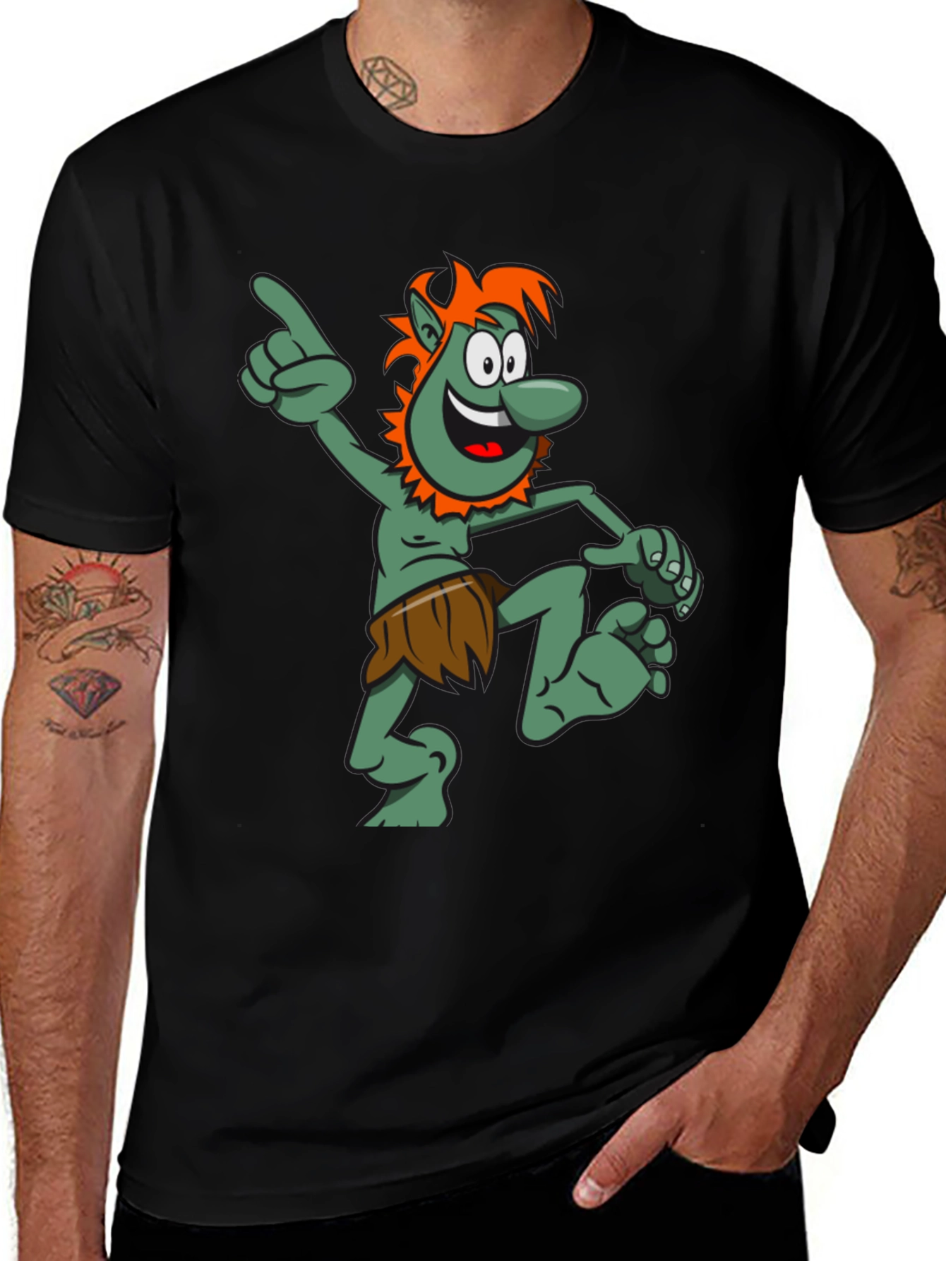 Cartoon Troll Graphic T-Shirt