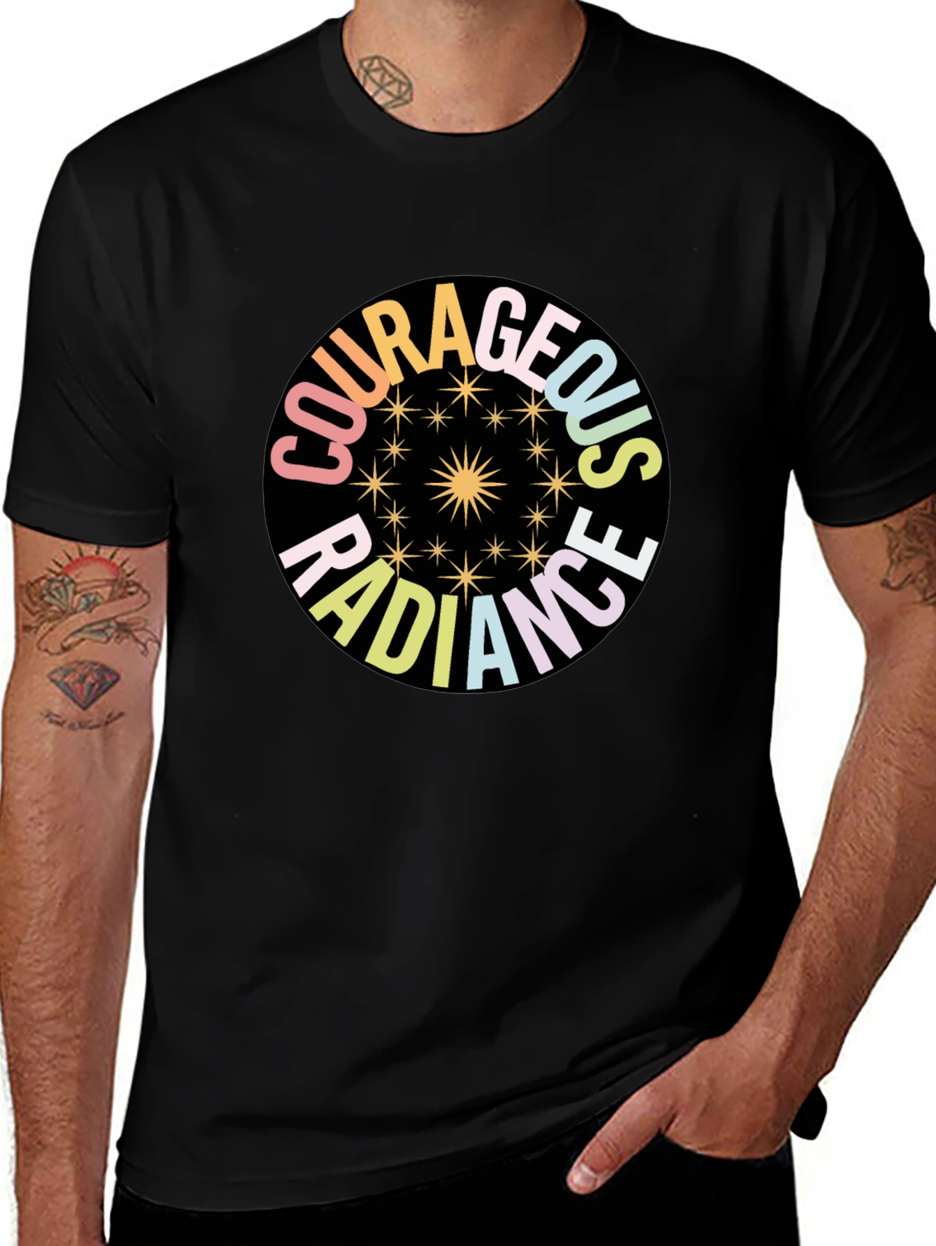 Variant 13 of Courageous Radiance Graphic Tee - Black Unisex Shirt