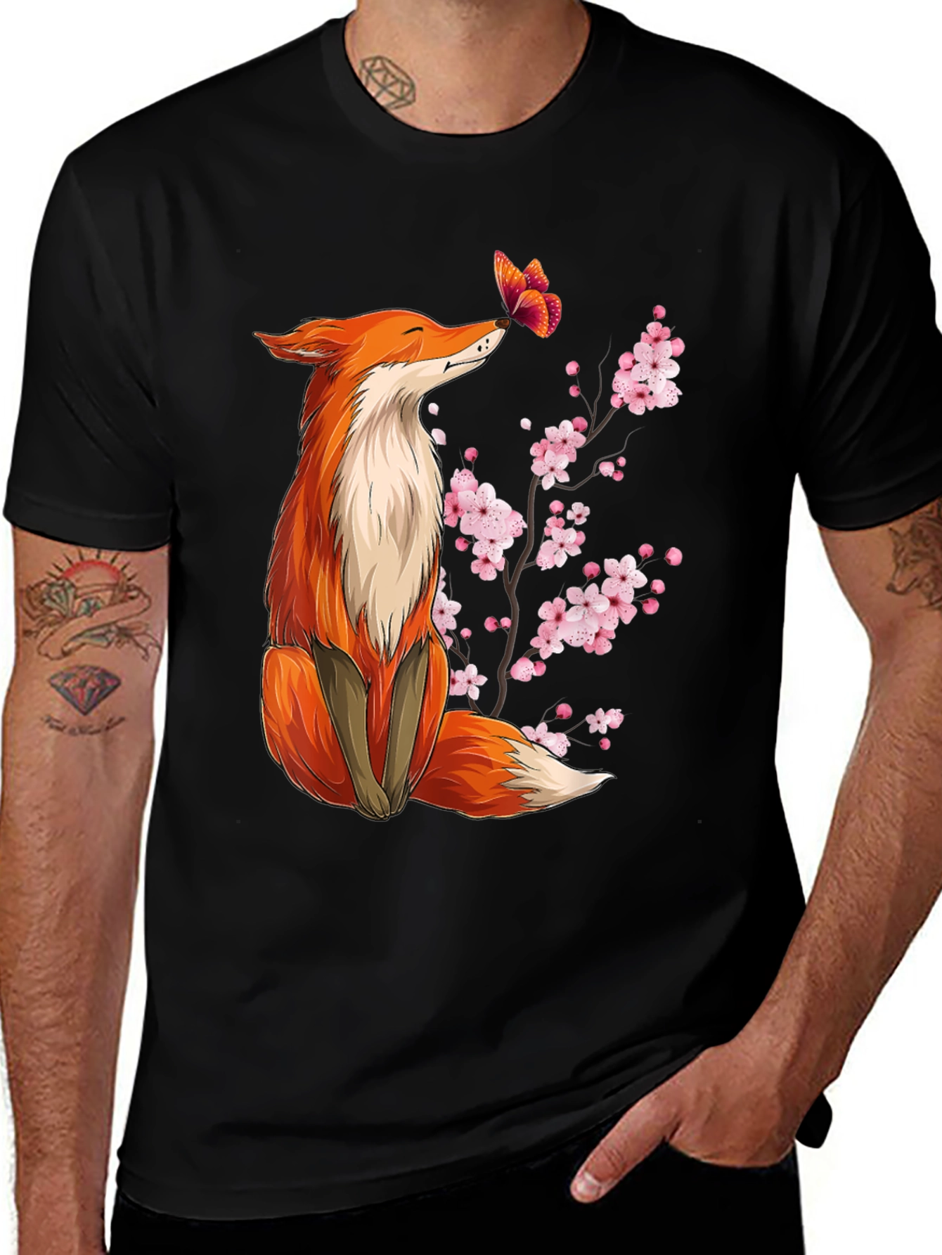 Variant 11 of Fox & Butterfly Graphic Tee