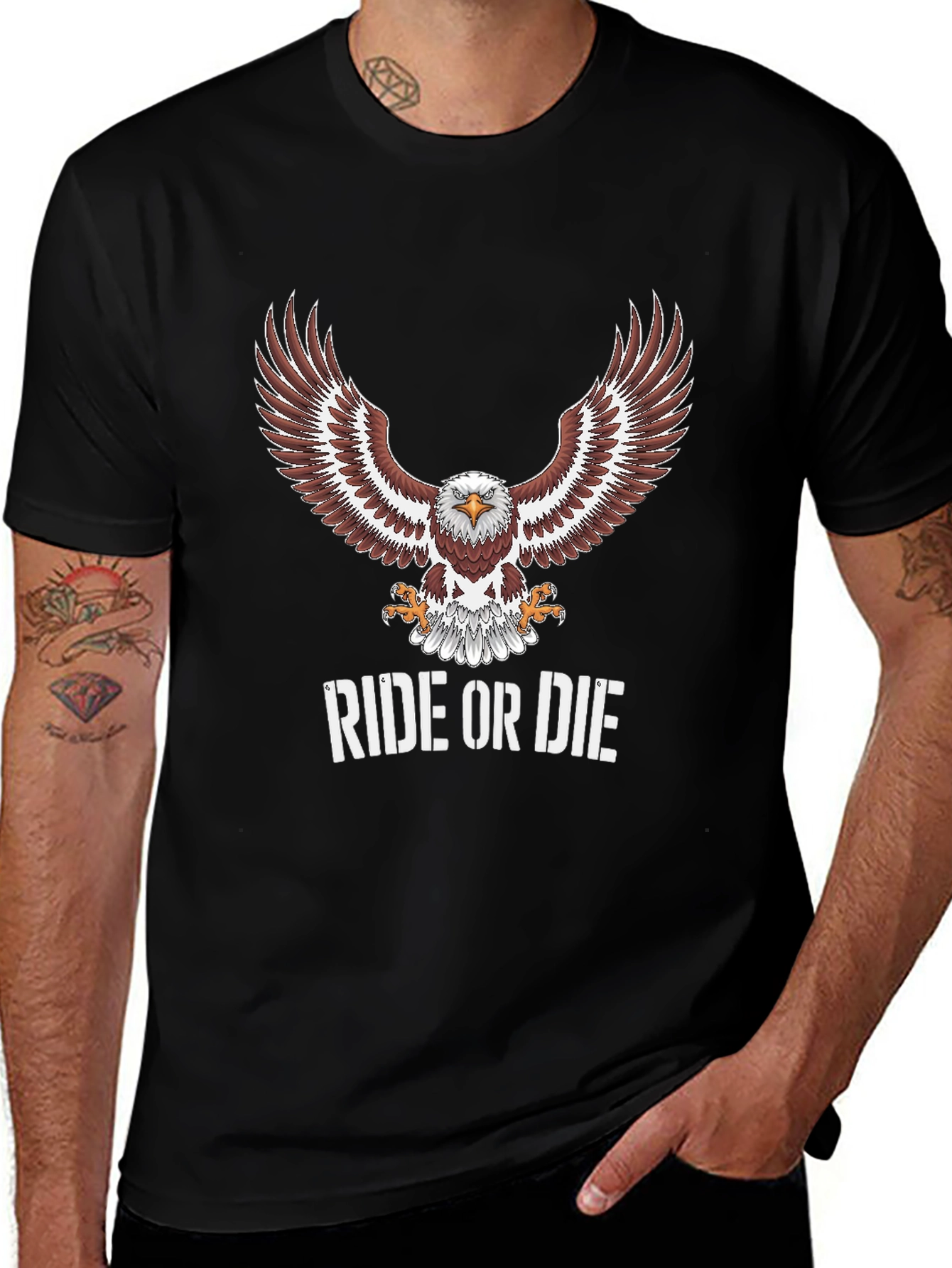 Ride or Die Eagle Graphic T-Shirt - Men's