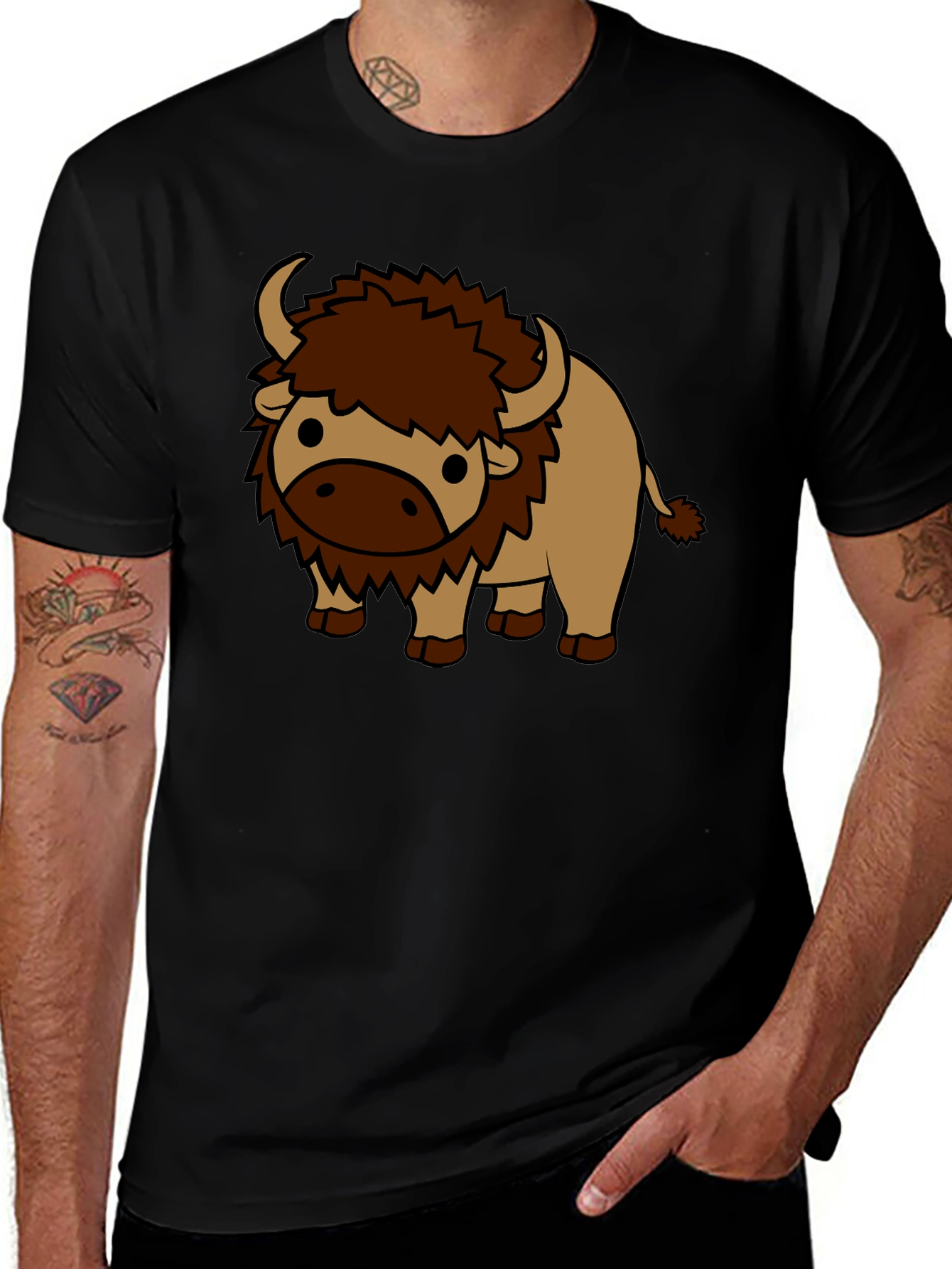 Variant 17 of Cute Cartoon Buffalo T-Shirt