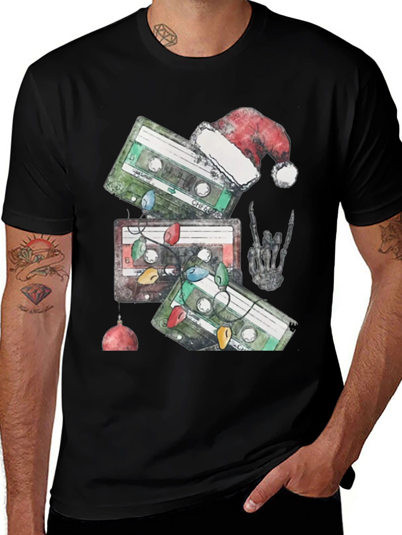 Retro Cassette Christmas Graphic Tee