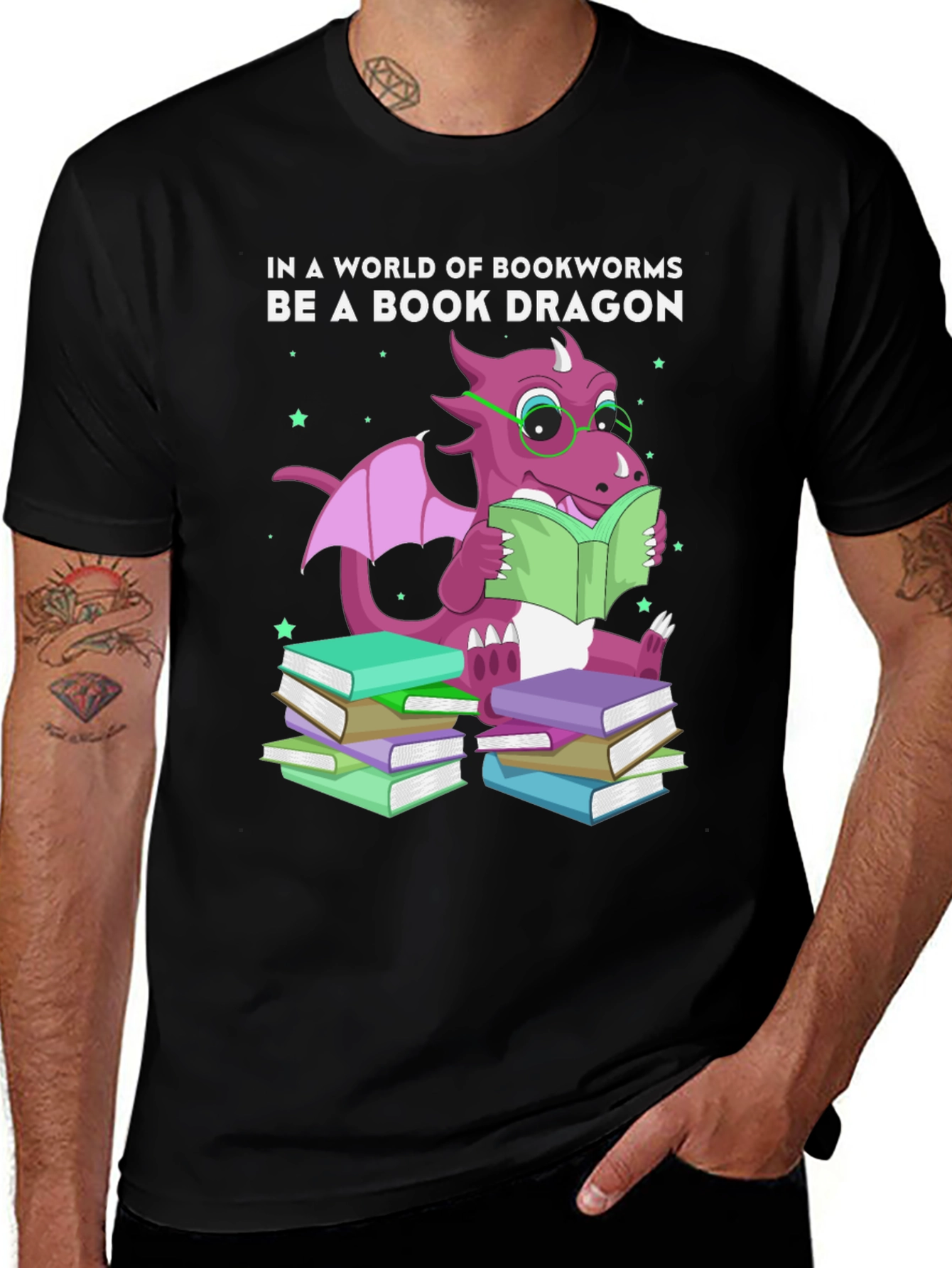 Variant 22 of Book Dragon T-Shirt: Reading Lover Apparel