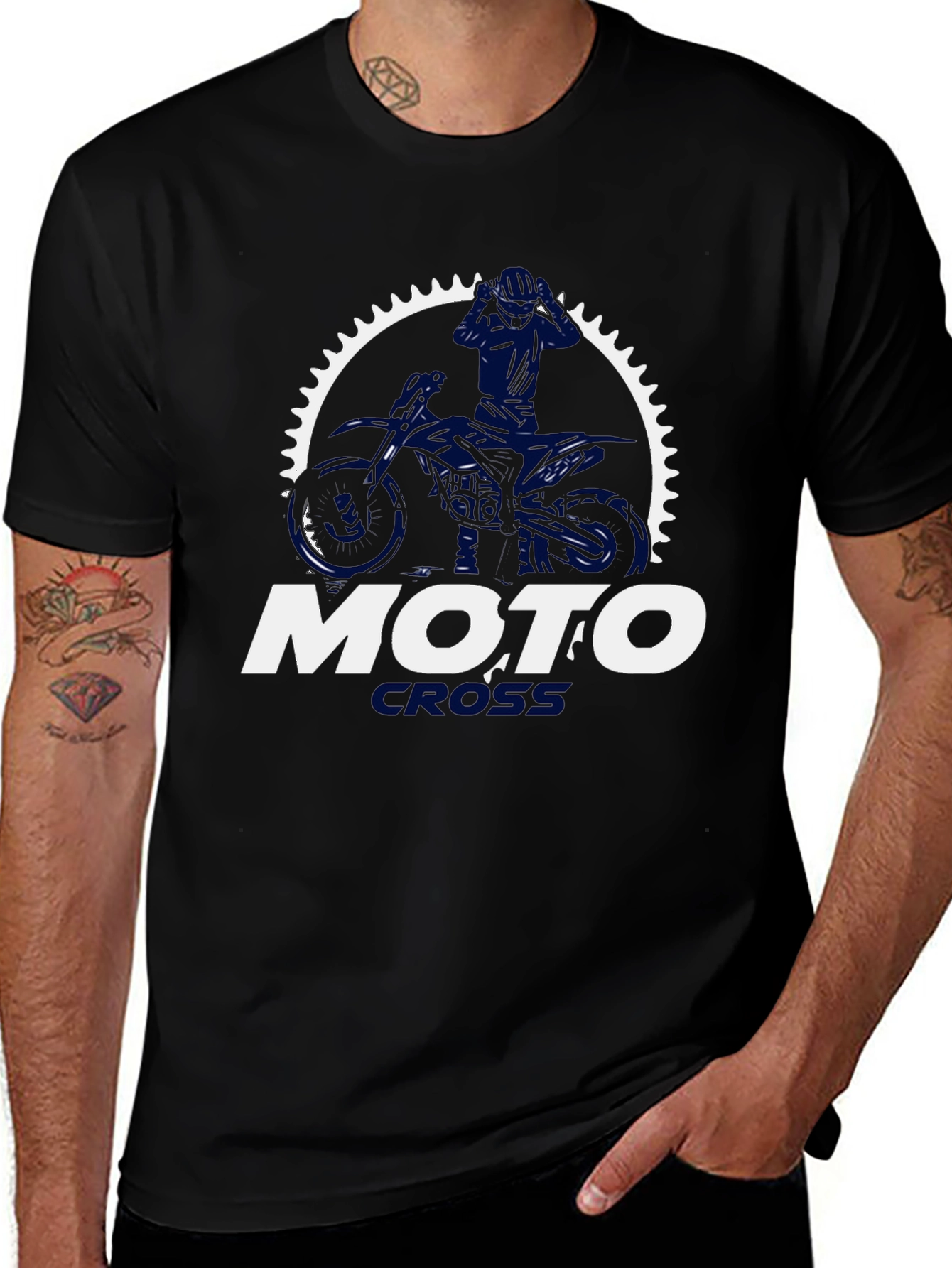 Variant 24 of Moto Cross Black T-Shirt Graphic Tee