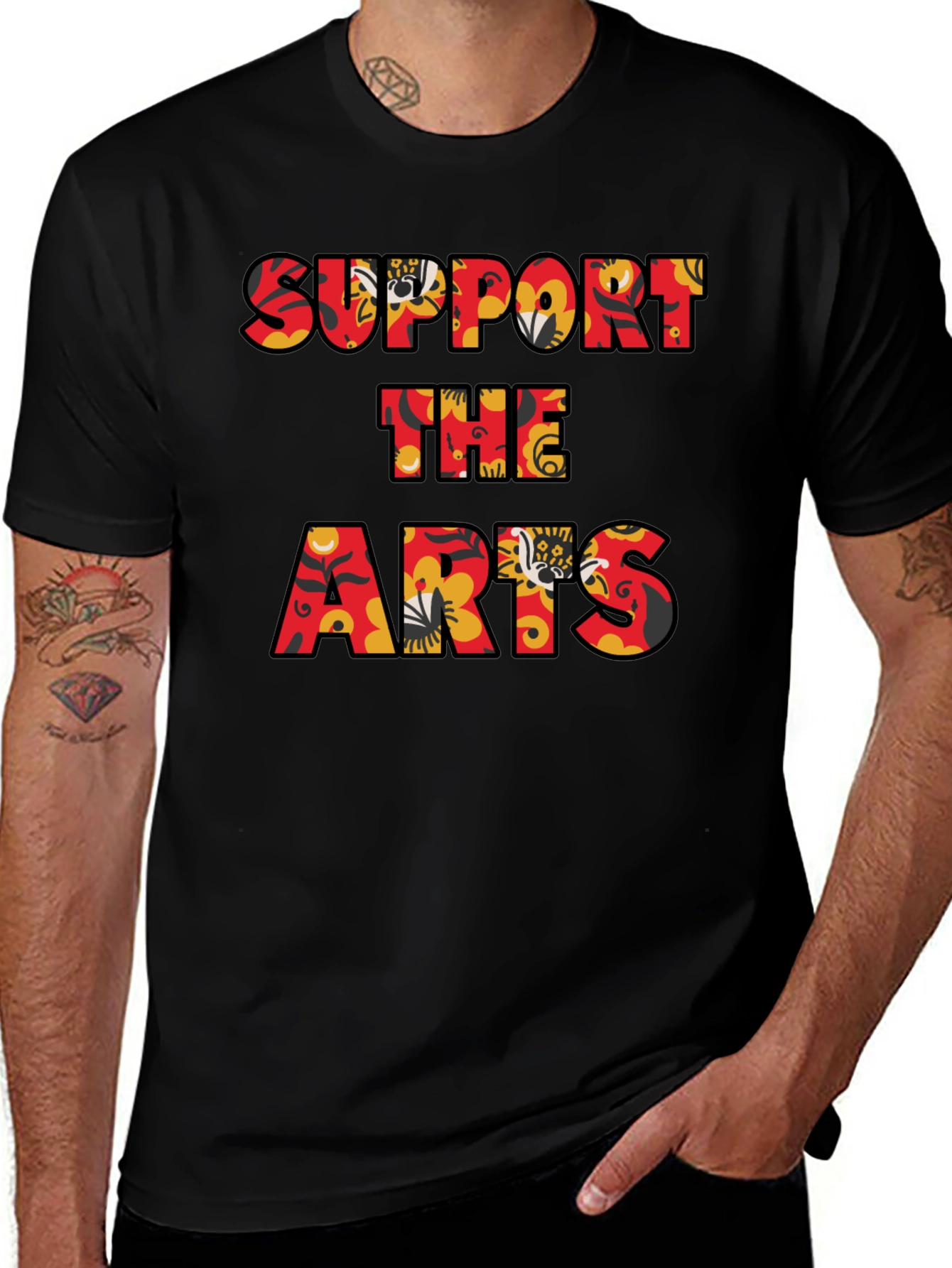 Variant 19 of Support The Arts Floral Graphic T-Shirt