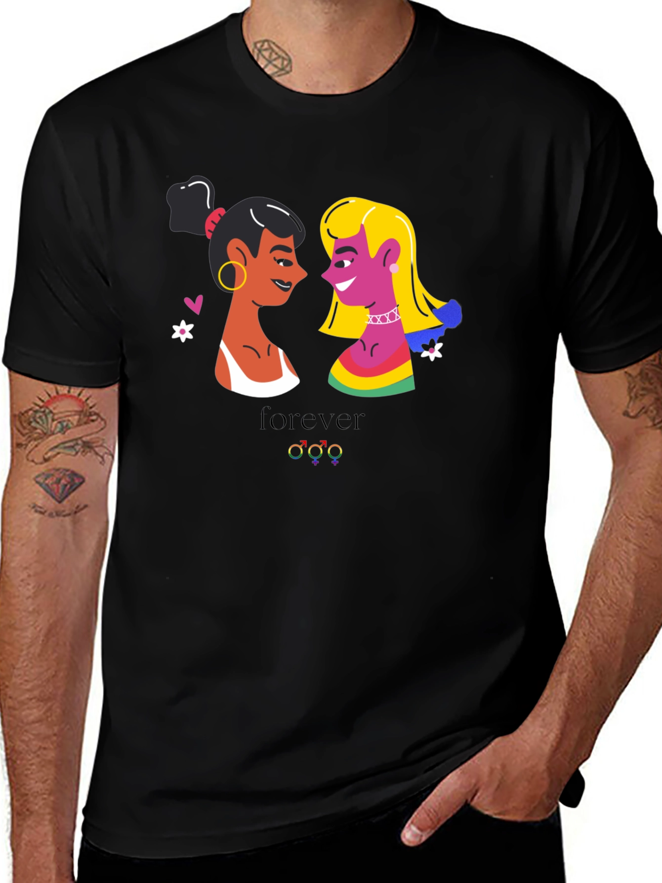 Black Lesbian Pride T-Shirt - Forever Design main image