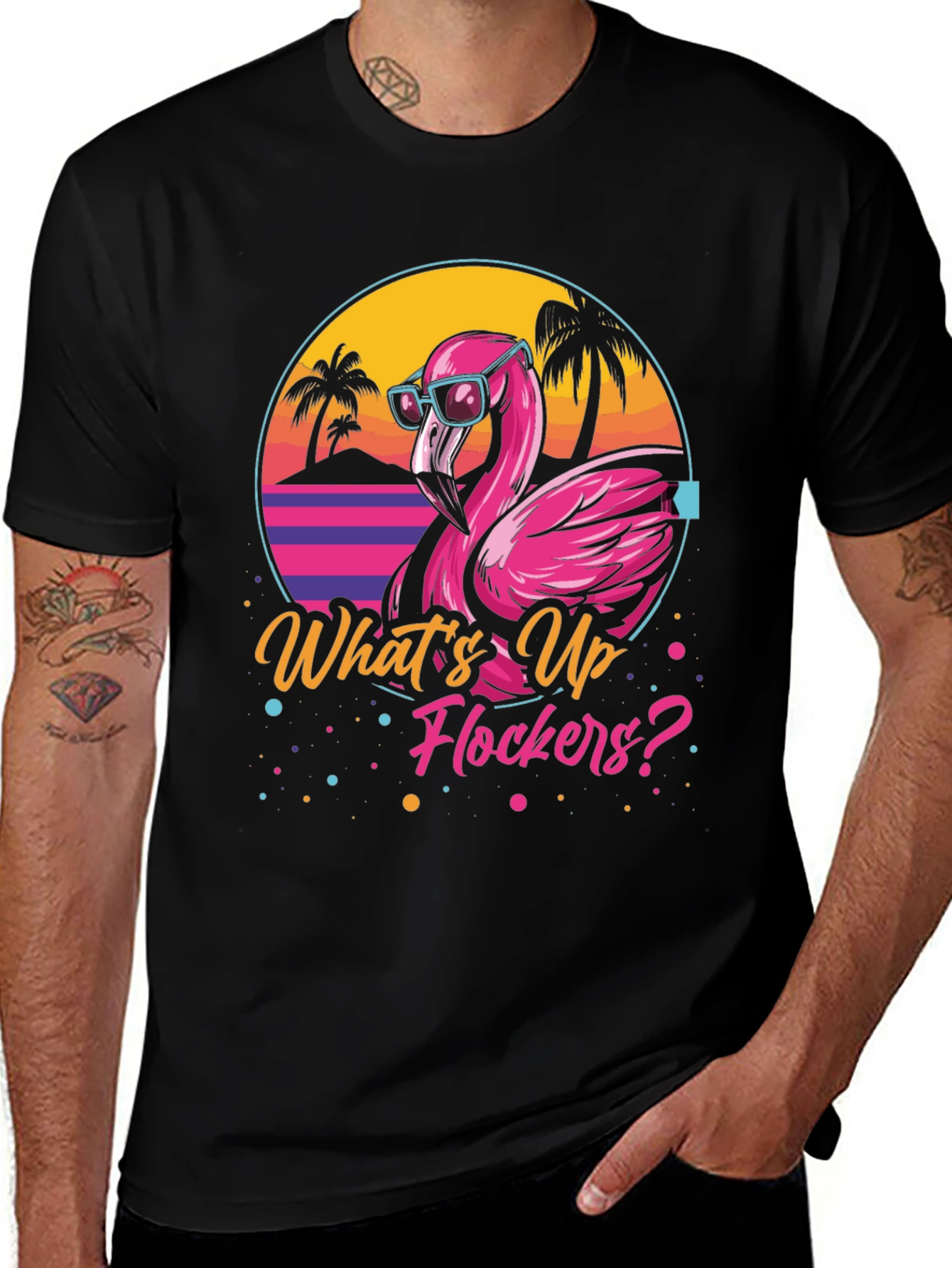Variant 23 of What's Up Flockers? Flamingo Graphic Tee