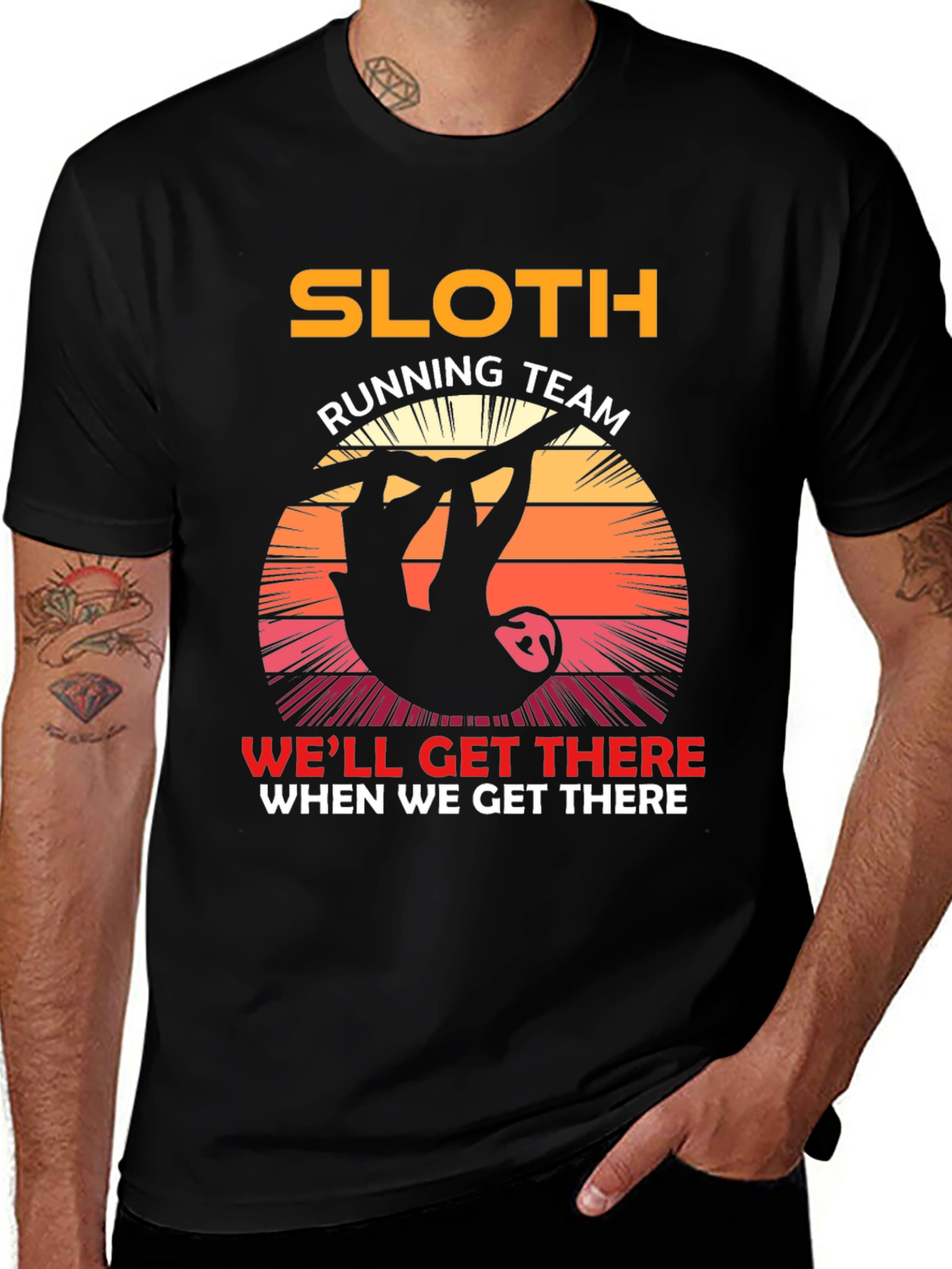 Variant 23 of Sloth Running Team T-Shirt - Funny Novelty Tee