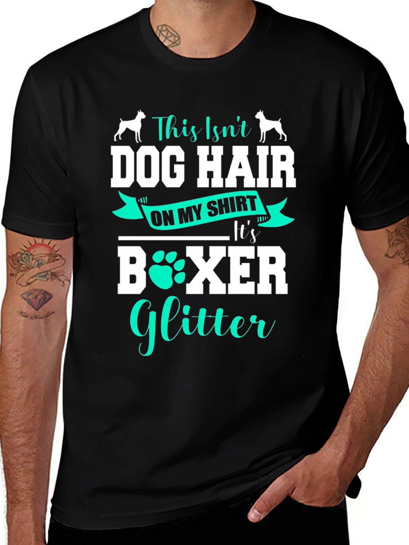 Variant 24 of Dog Lover's 'Boxer Glitter' Graphic Tee