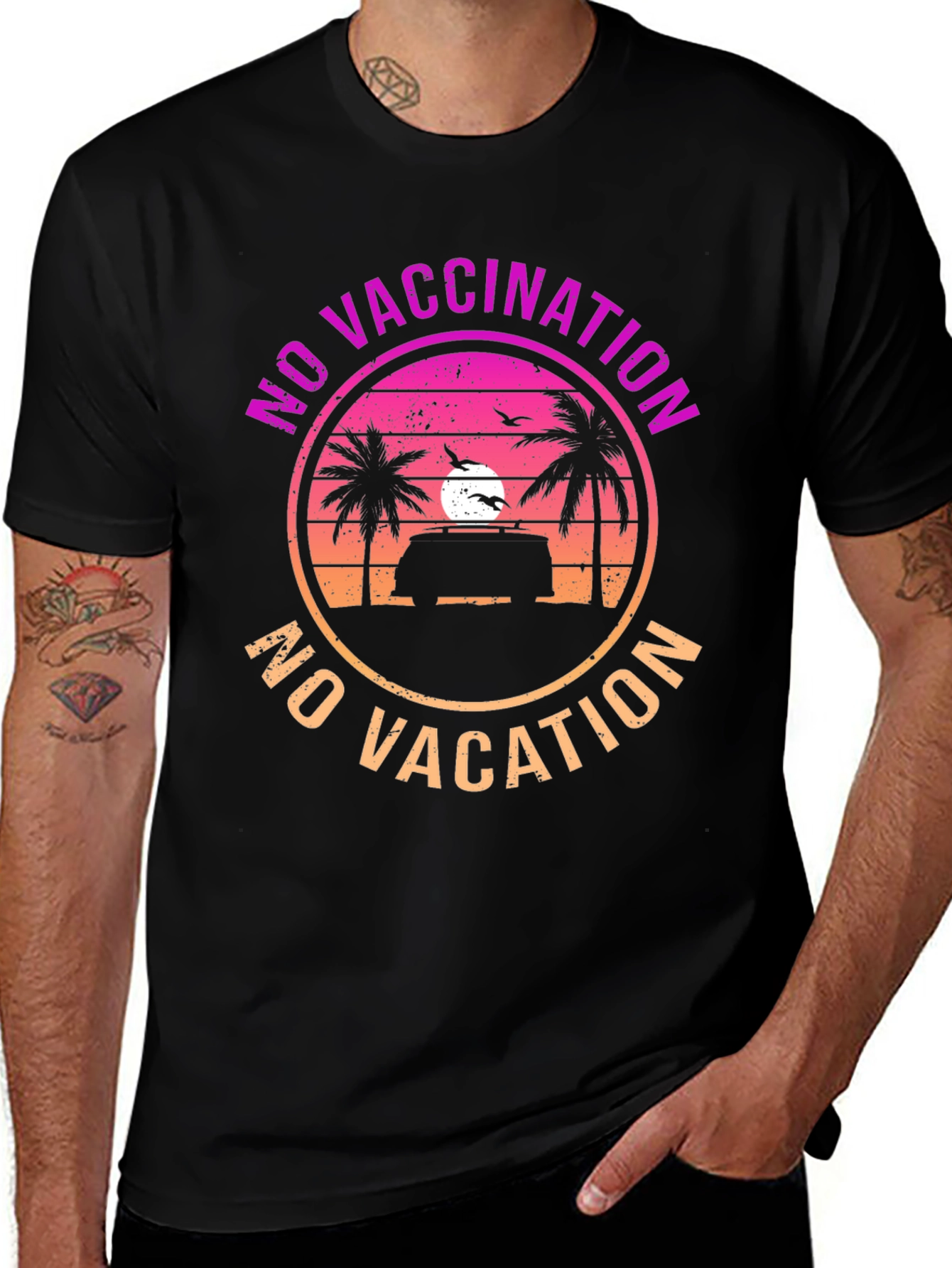 Variant 2 of No Vaccination No Vacation Graphic T-Shirt