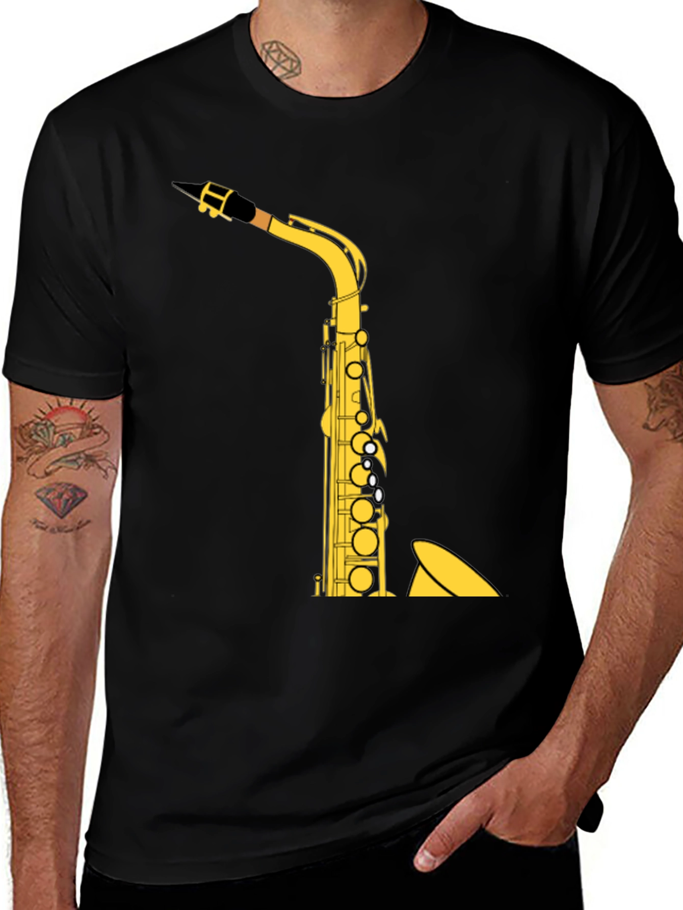 Variant 10 of Saxophone Graphic Tee - Music Lover Shirt