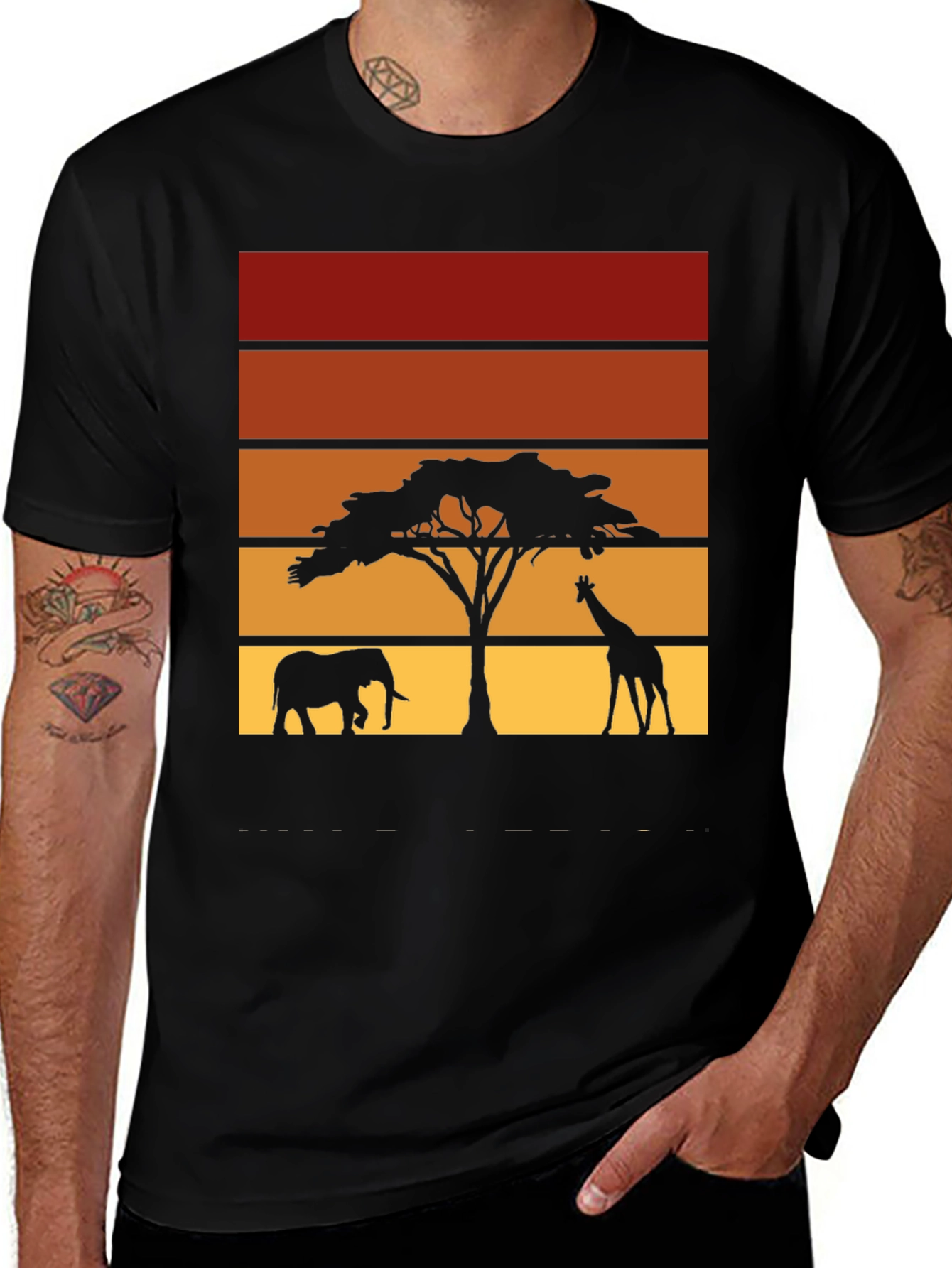 Variant 4 of Retro Safari Sunset Graphic Tee
