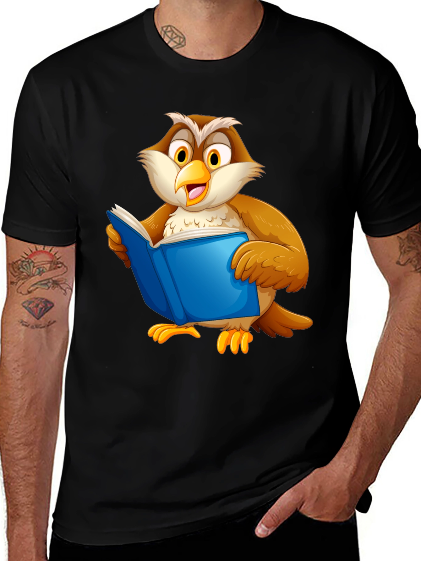 Variant 14 of Owl Reading Book Graphic T-Shirt
