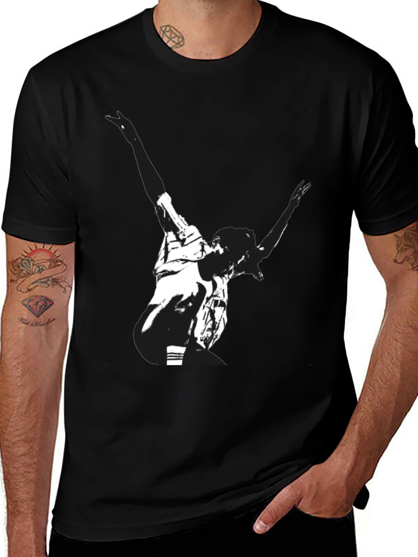Variant 2 of Black T-Shirt with Abstract Figure Graphic