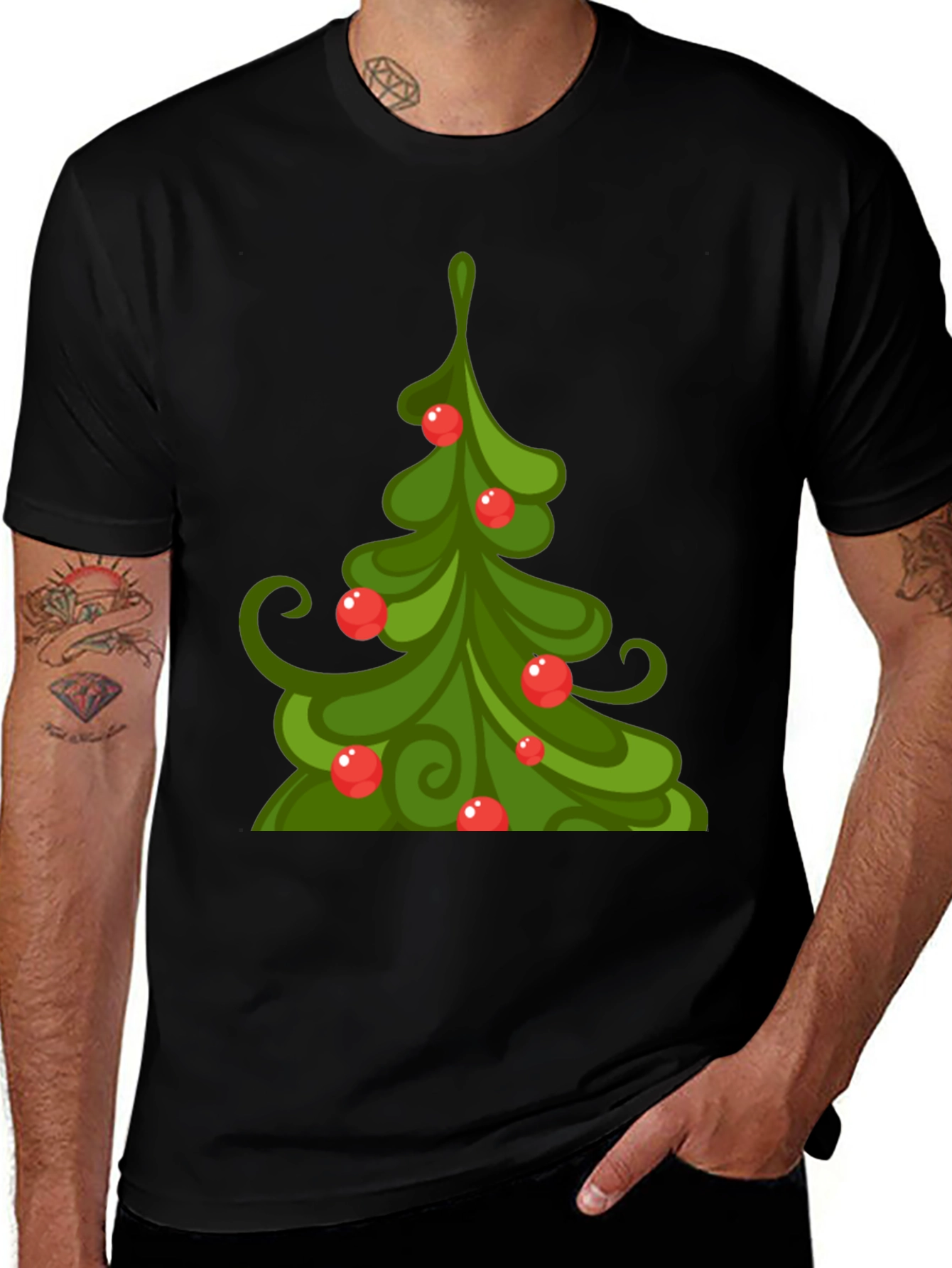 Festive Christmas Tree Graphic Tee - Holiday Style