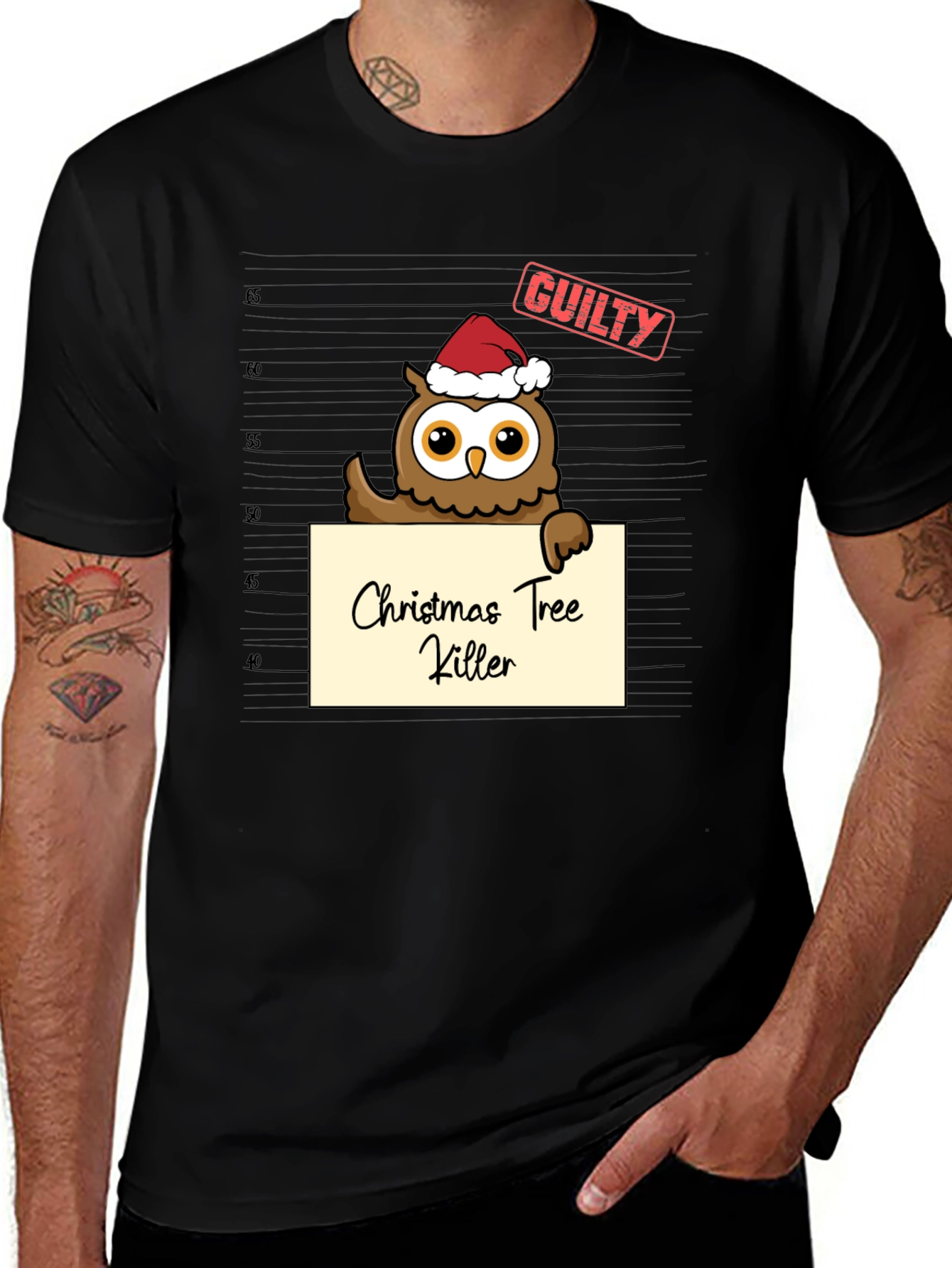 Variant 24 of Christmas Tree Killer Owl T-Shirt