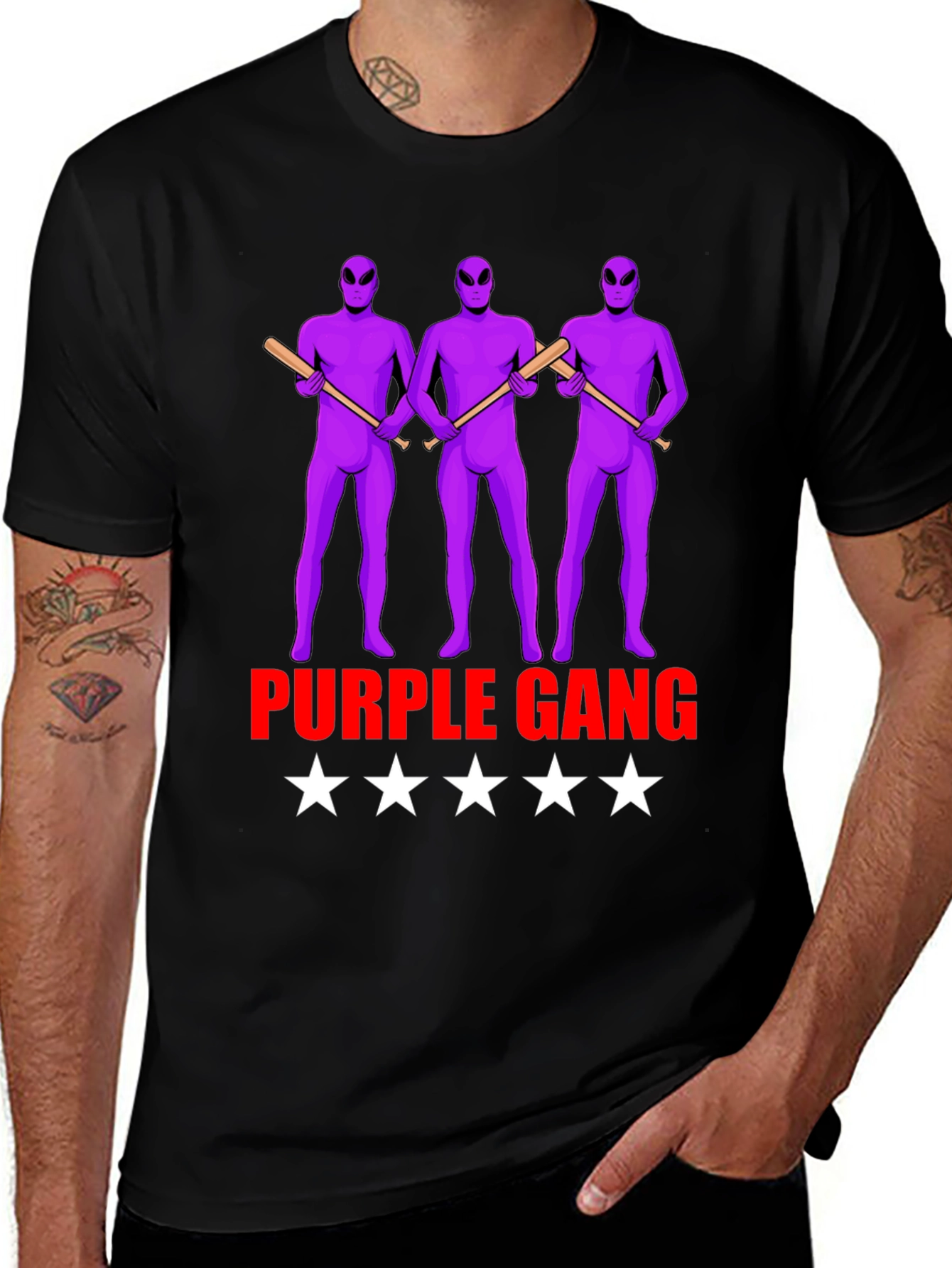 Variant 3 of Purple Gang Alien Graphic T-Shirt