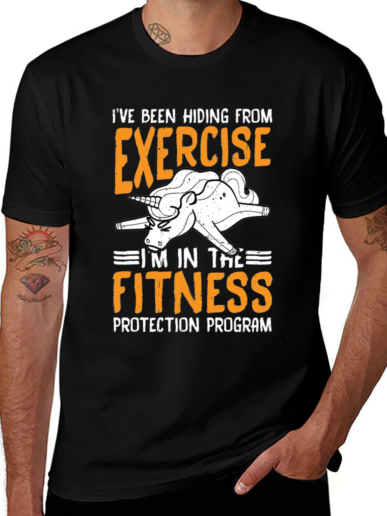 Variant 5 of Funny Exercise Protection Program Unicorn T-Shirt