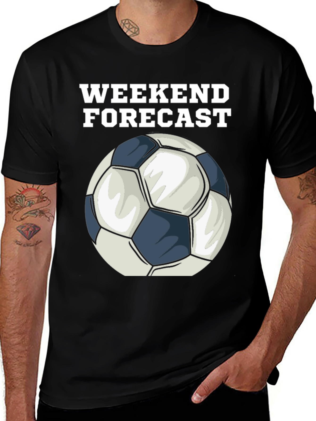 Variant 5 of Weekend Forecast Soccer Ball Graphic T-Shirt