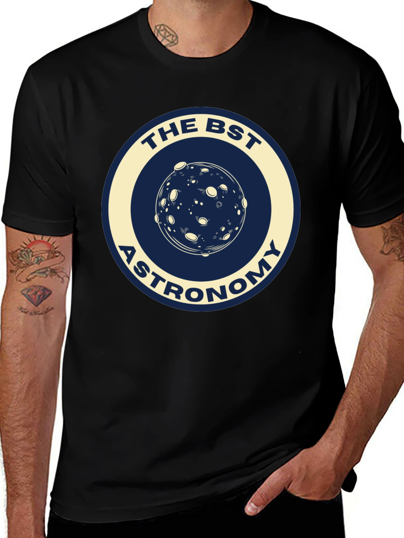 Variant 9 of The BST Astronomy Graphic T-Shirt - Classic Black Tee
