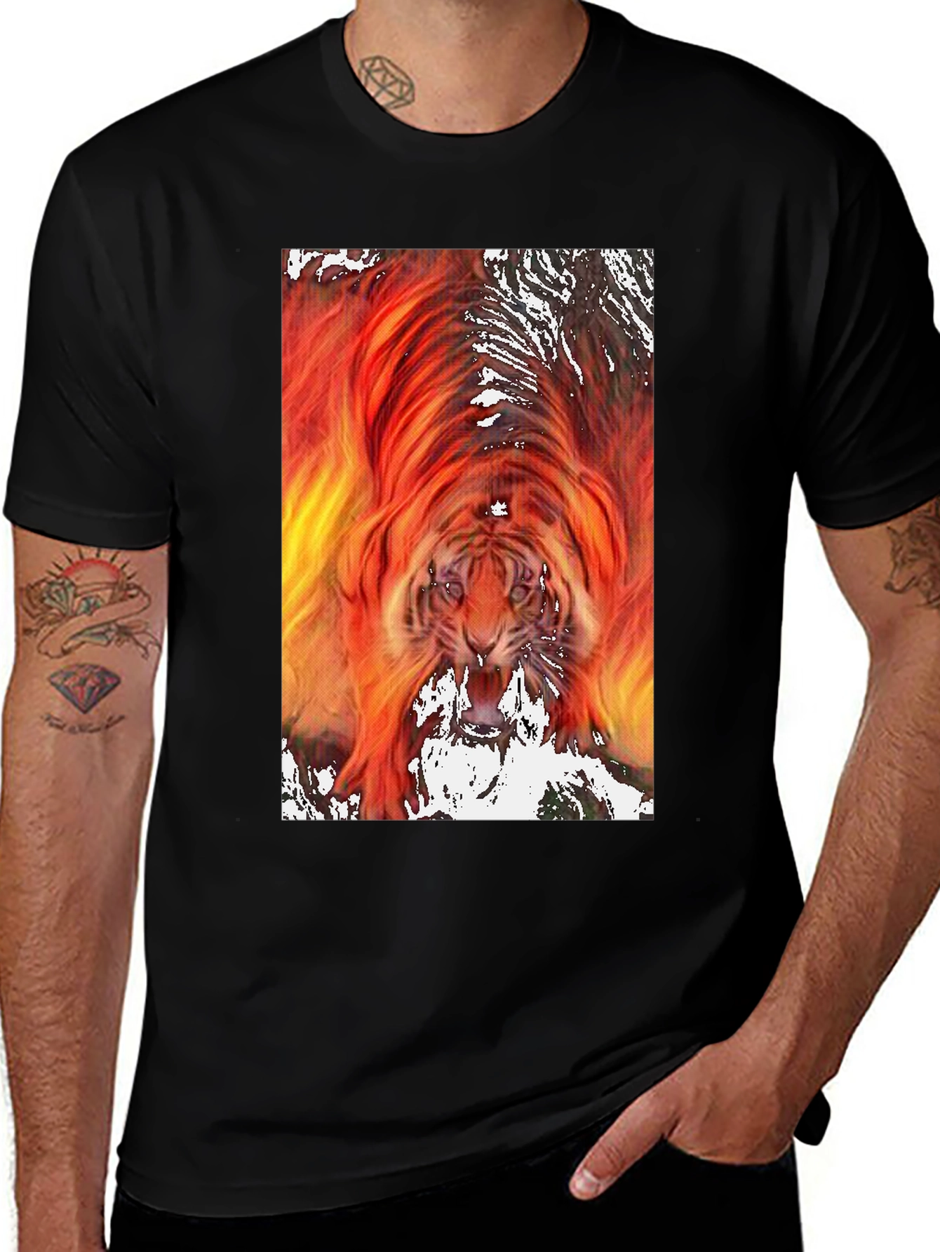 Variant 24 of Fiery Tiger Graphic Tee - Bold & Unique