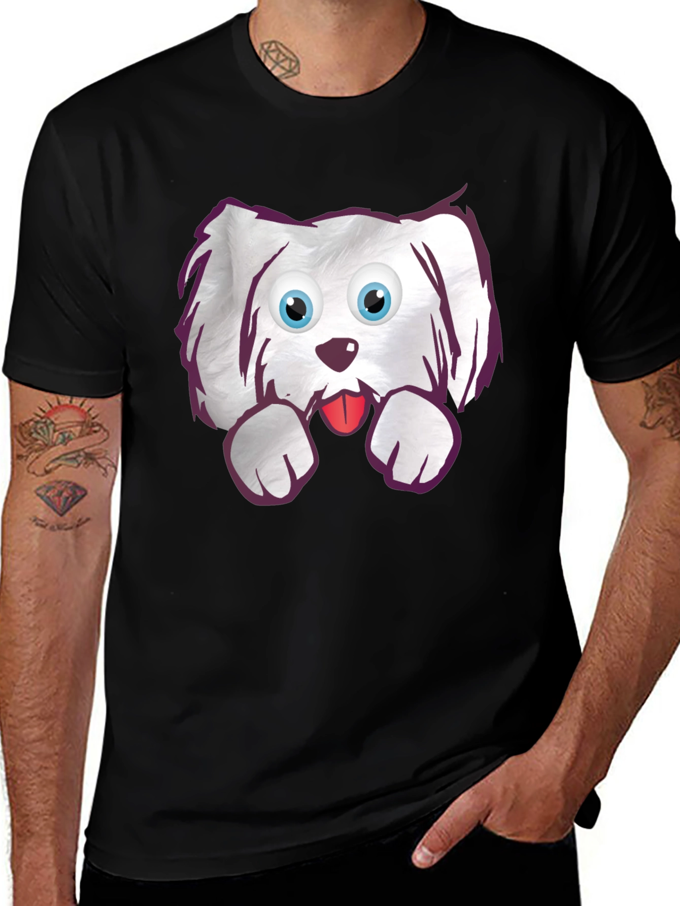 Variant 17 of Cartoon Dog Graphic T-Shirt - Cute Pet Tee