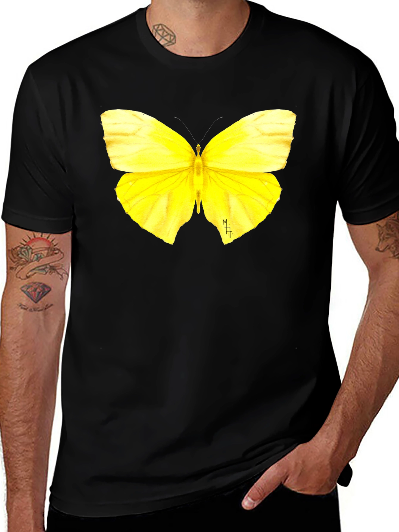 Variant 22 of Butterfly Graphic Tee - Soft Black Cotton T-Shirt
