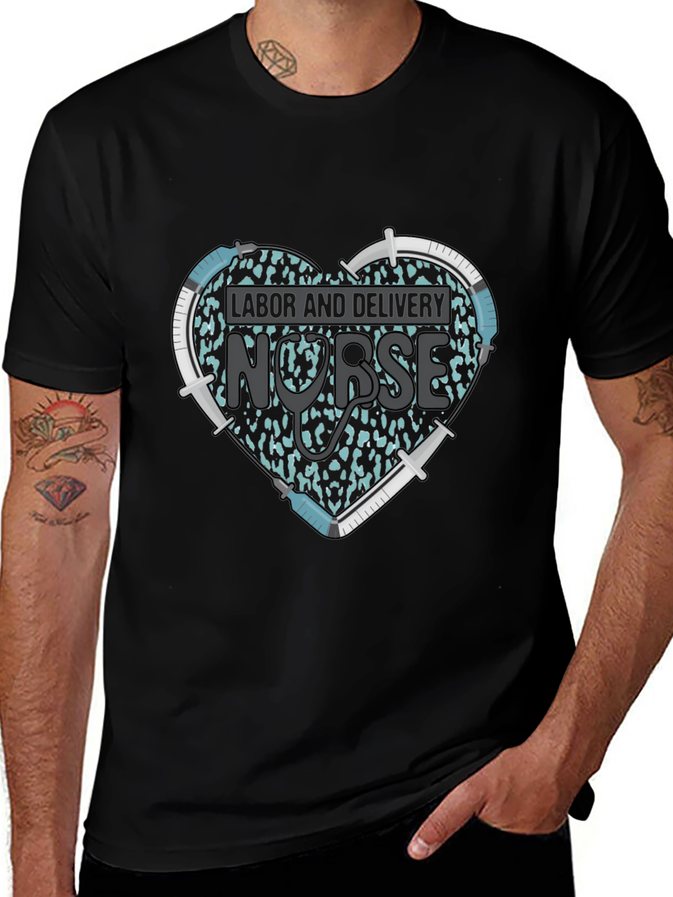 Variant 4 of Labor & Delivery Nurse Heart Tee