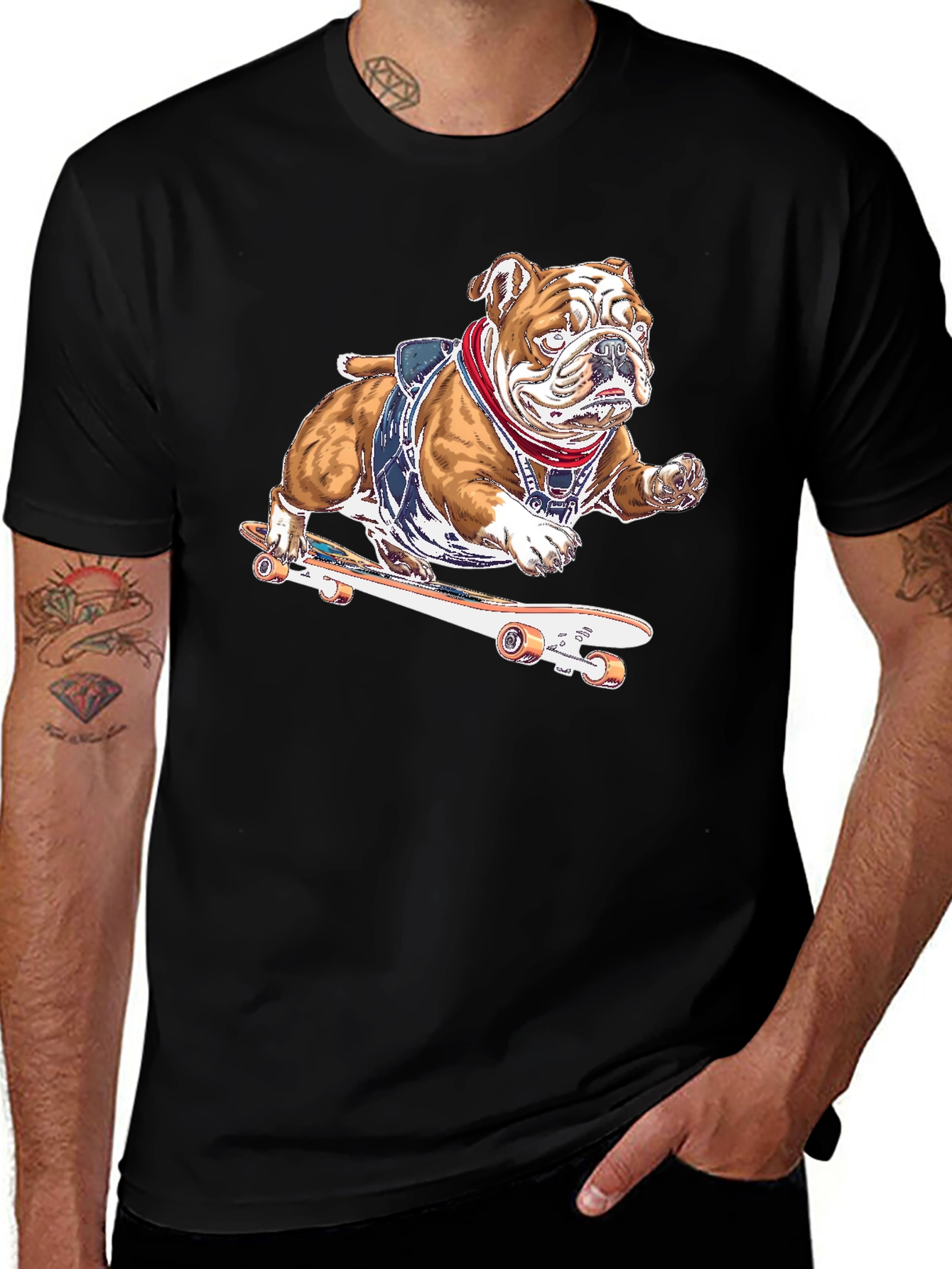 Variant 17 of Bulldog Skateboarder Graphic T-Shirt