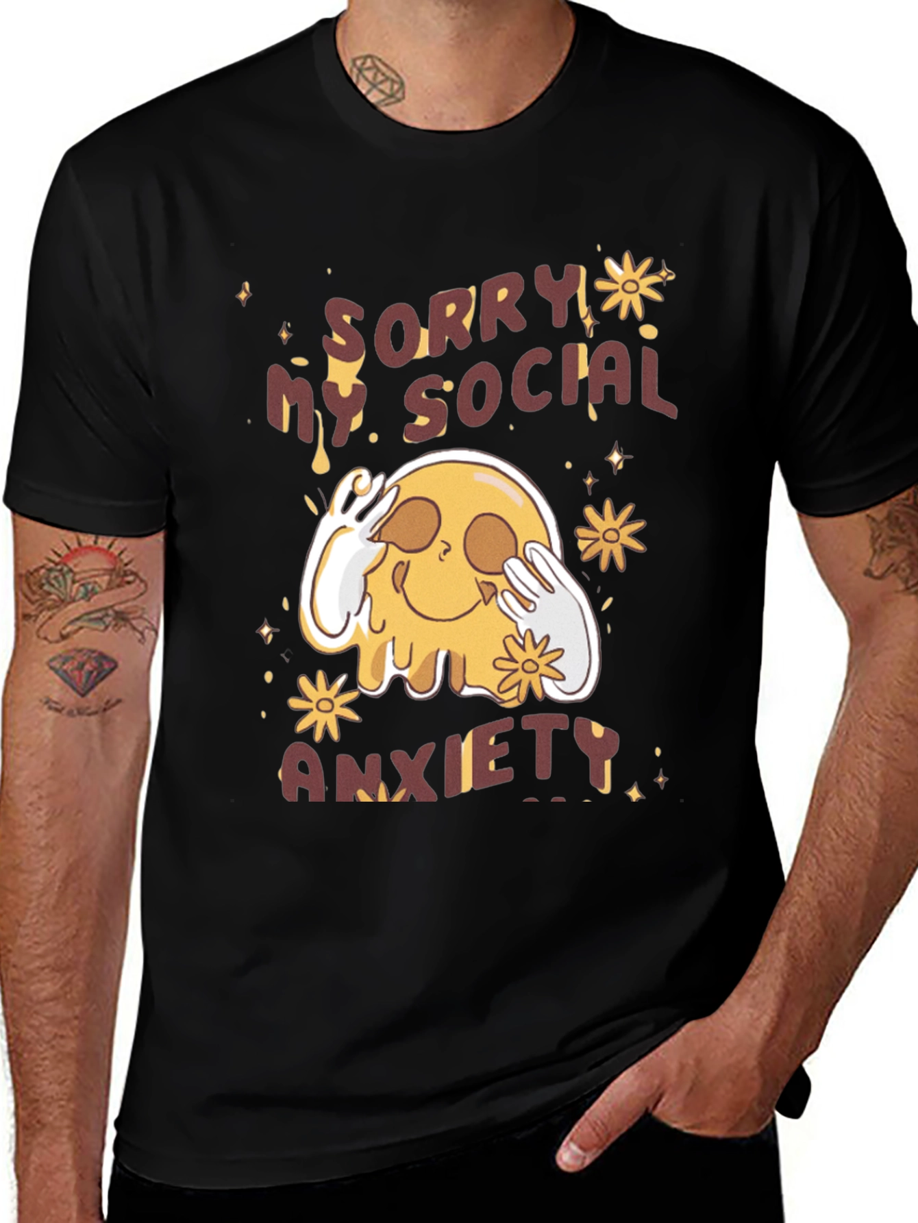 Variant 22 of Sorry My Social Anxiety T-Shirt - Funny Skull Design