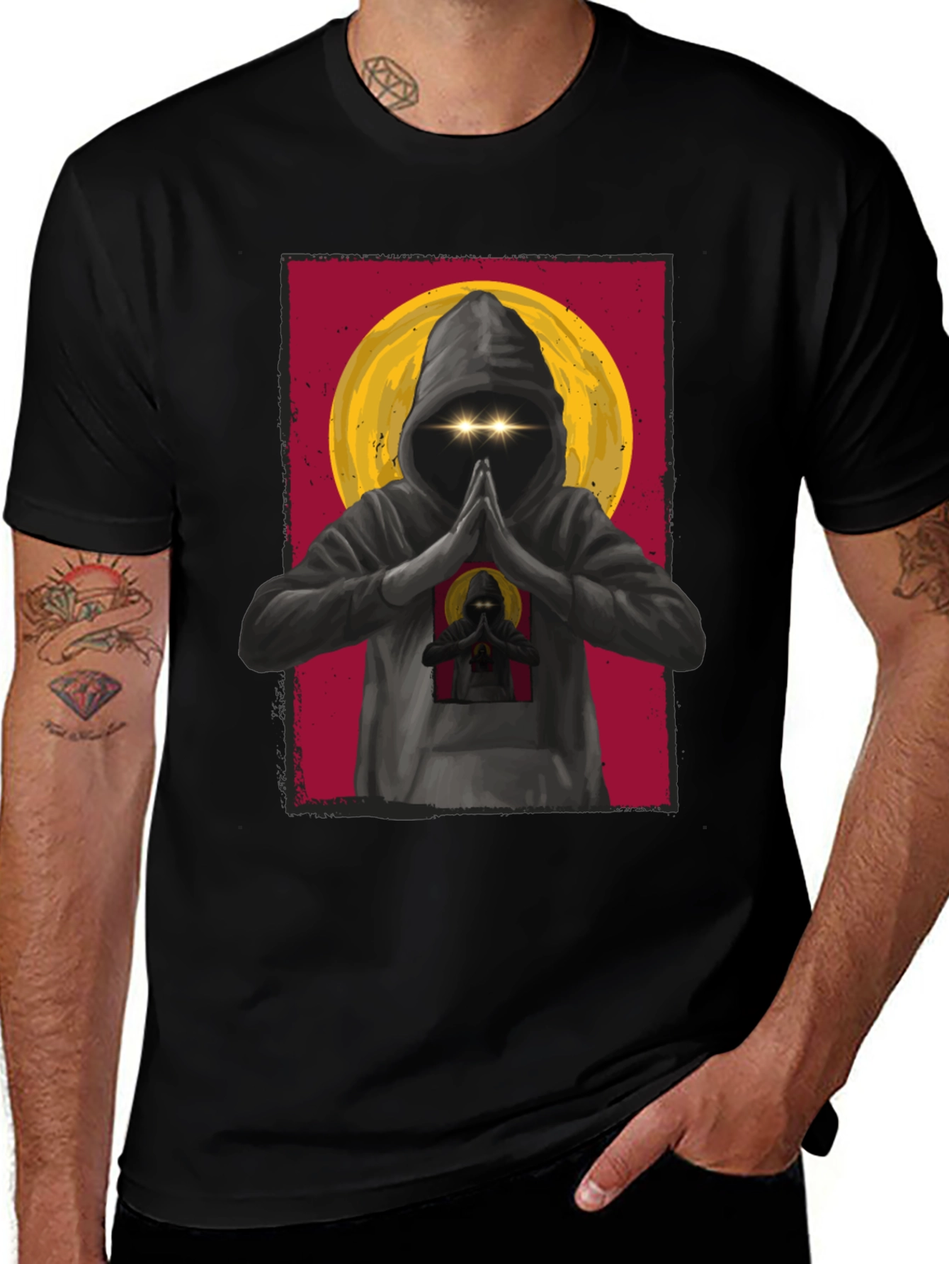 Variant 27 of Mystic Monk T-Shirt: Urban Style, Spiritual Design