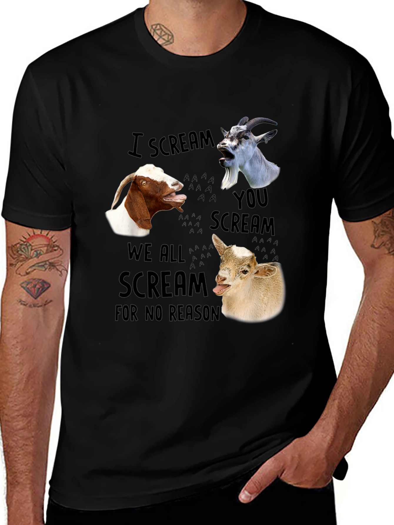 Variant 25 of Goat Scream T-Shirt: Funny Ice Cream Meme Tee