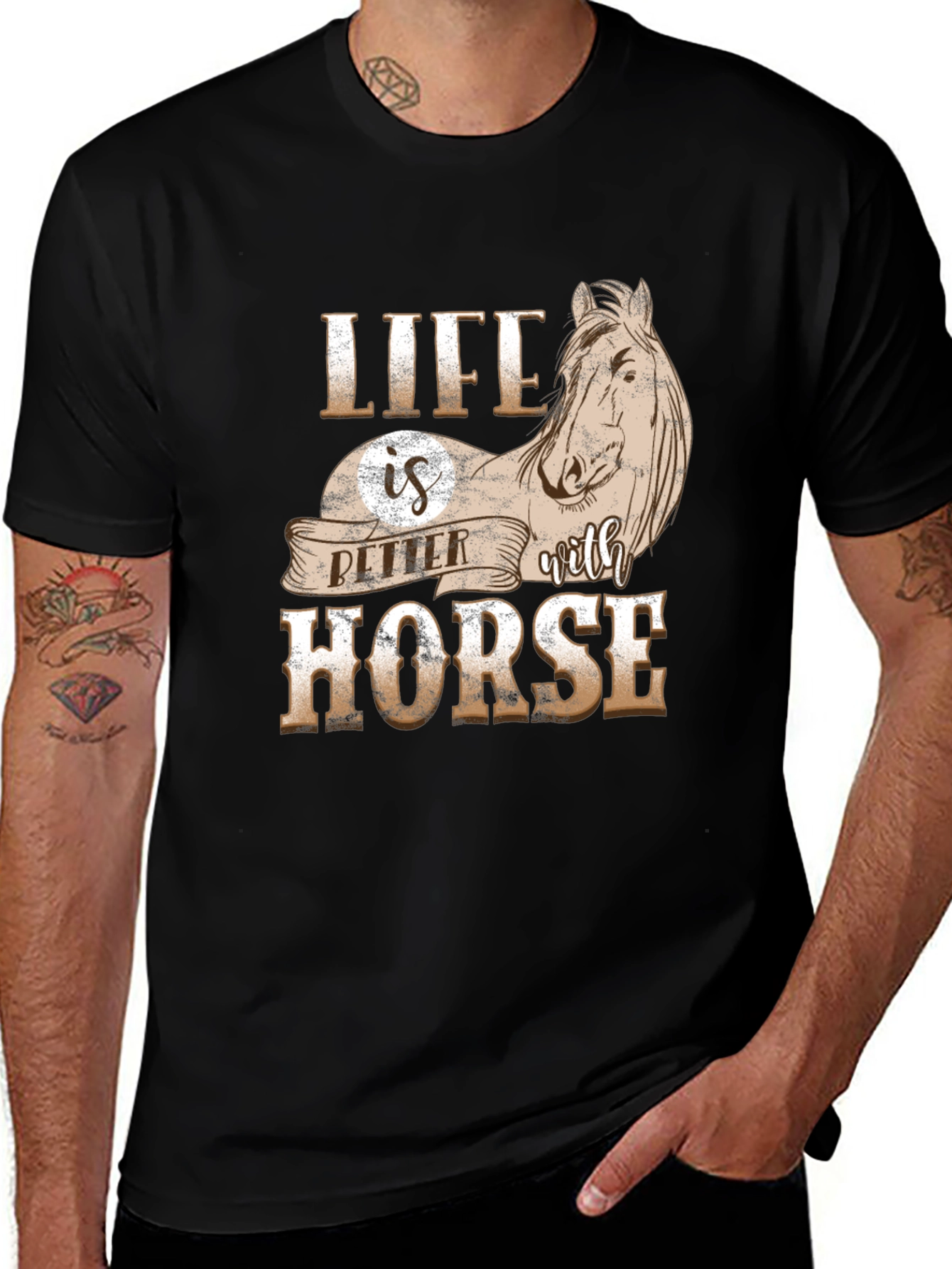 Variant 8 of Life is Better with Horse Graphic T-Shirt