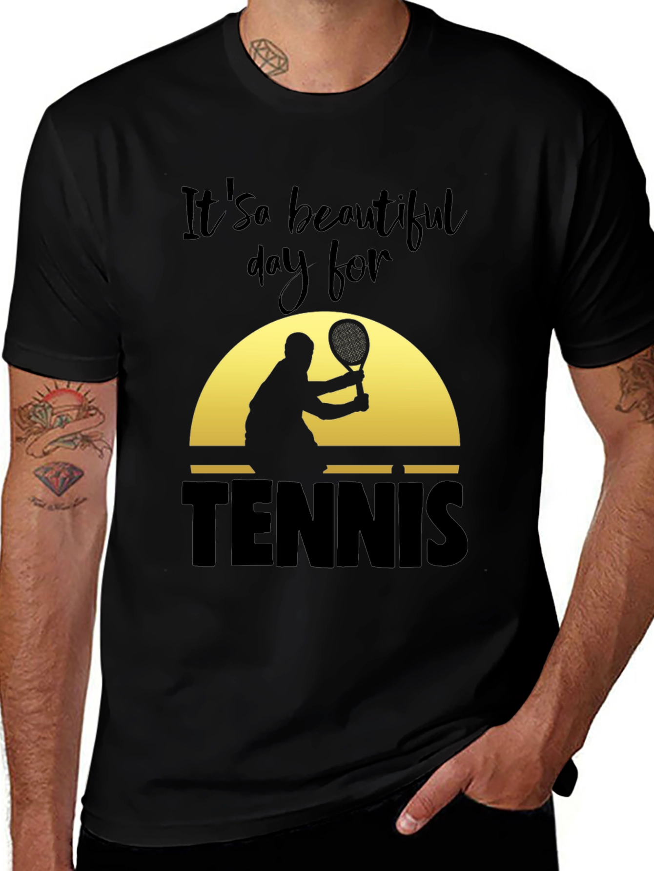 Variant 25 of Tennis Silhouette Graphic T-Shirt