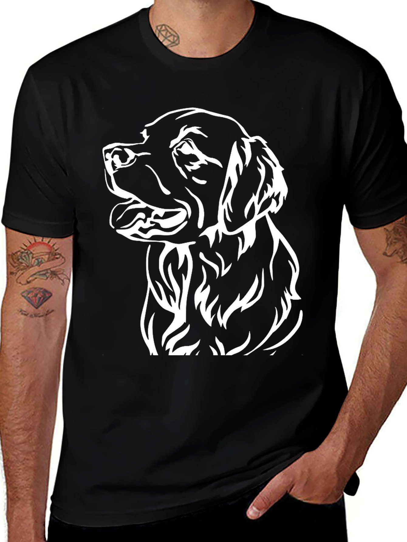 Variant 10 of Dog Graphic Black T-Shirt