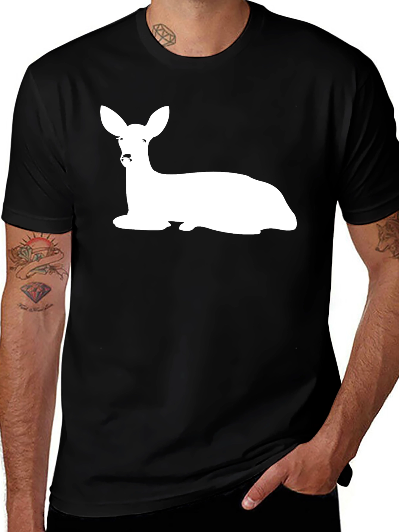Deer Graphic Black T-Shirt