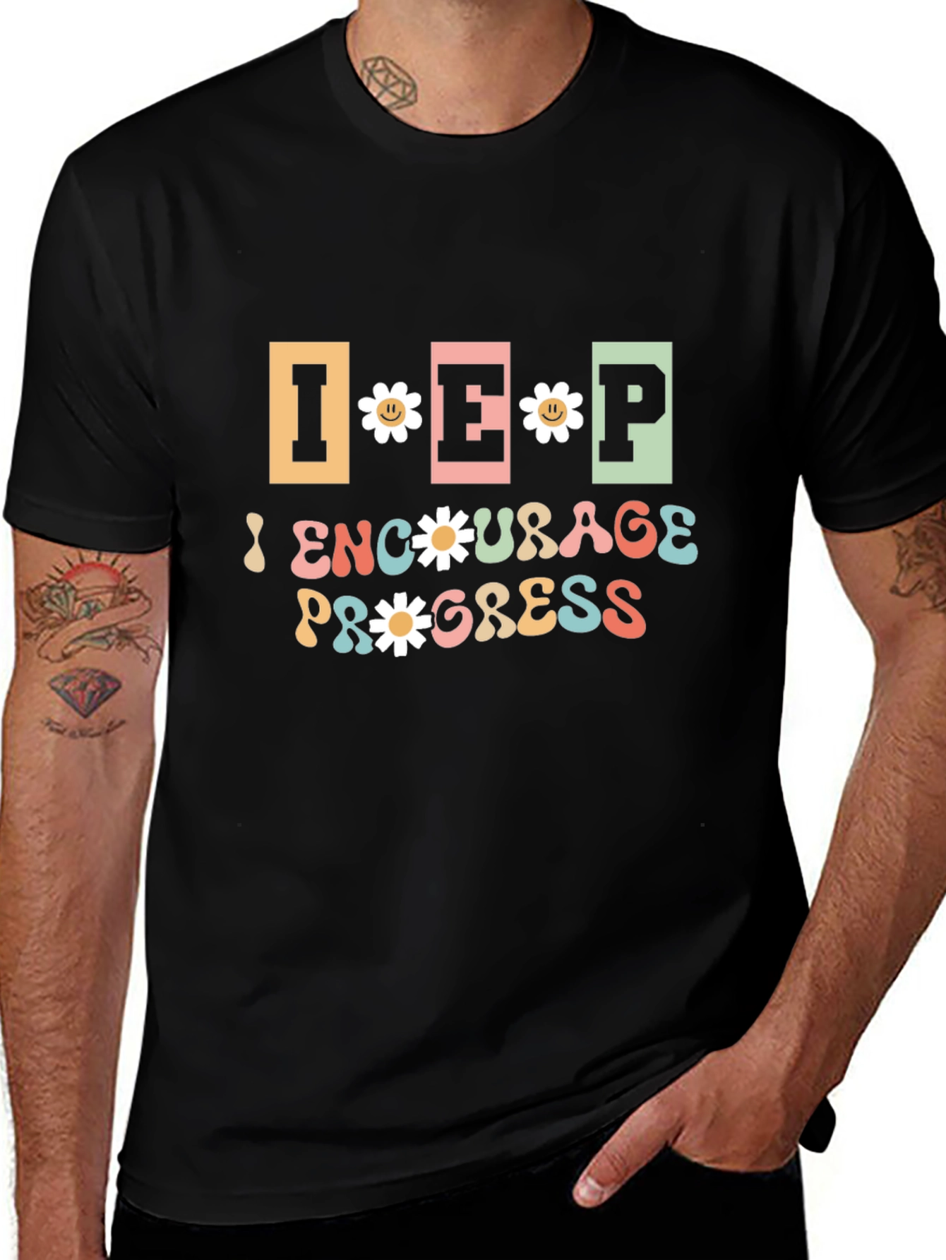 Variant 21 of Encourage Progress Graphic Tee - Black