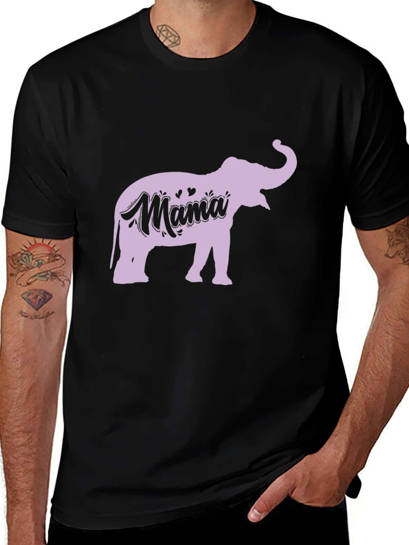 Variant 18 of Mama Elephant Graphic Tee - Black Casual Shirt