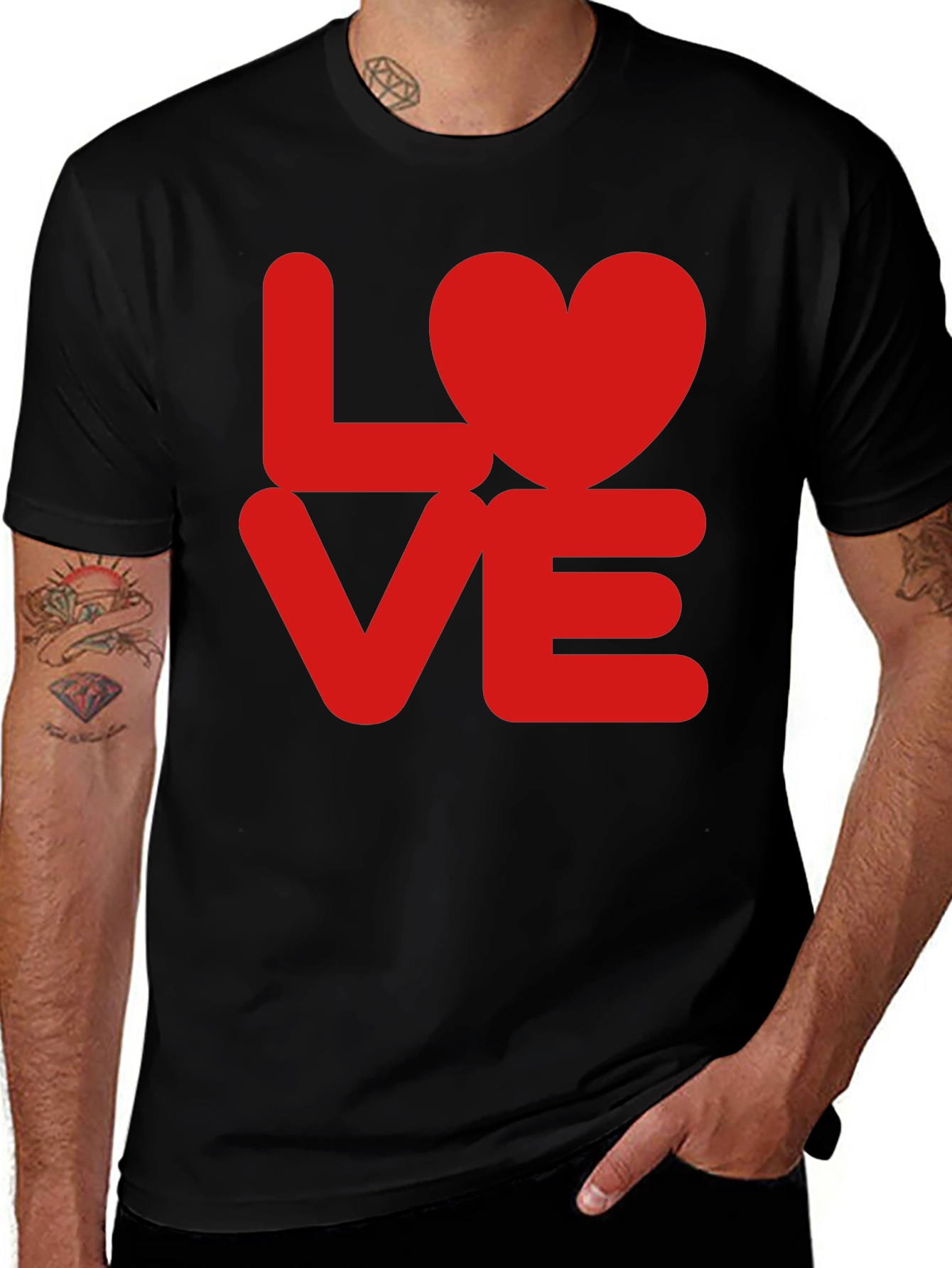 Variant 7 of LOVE Heart T-Shirt - Red Graphic Tee