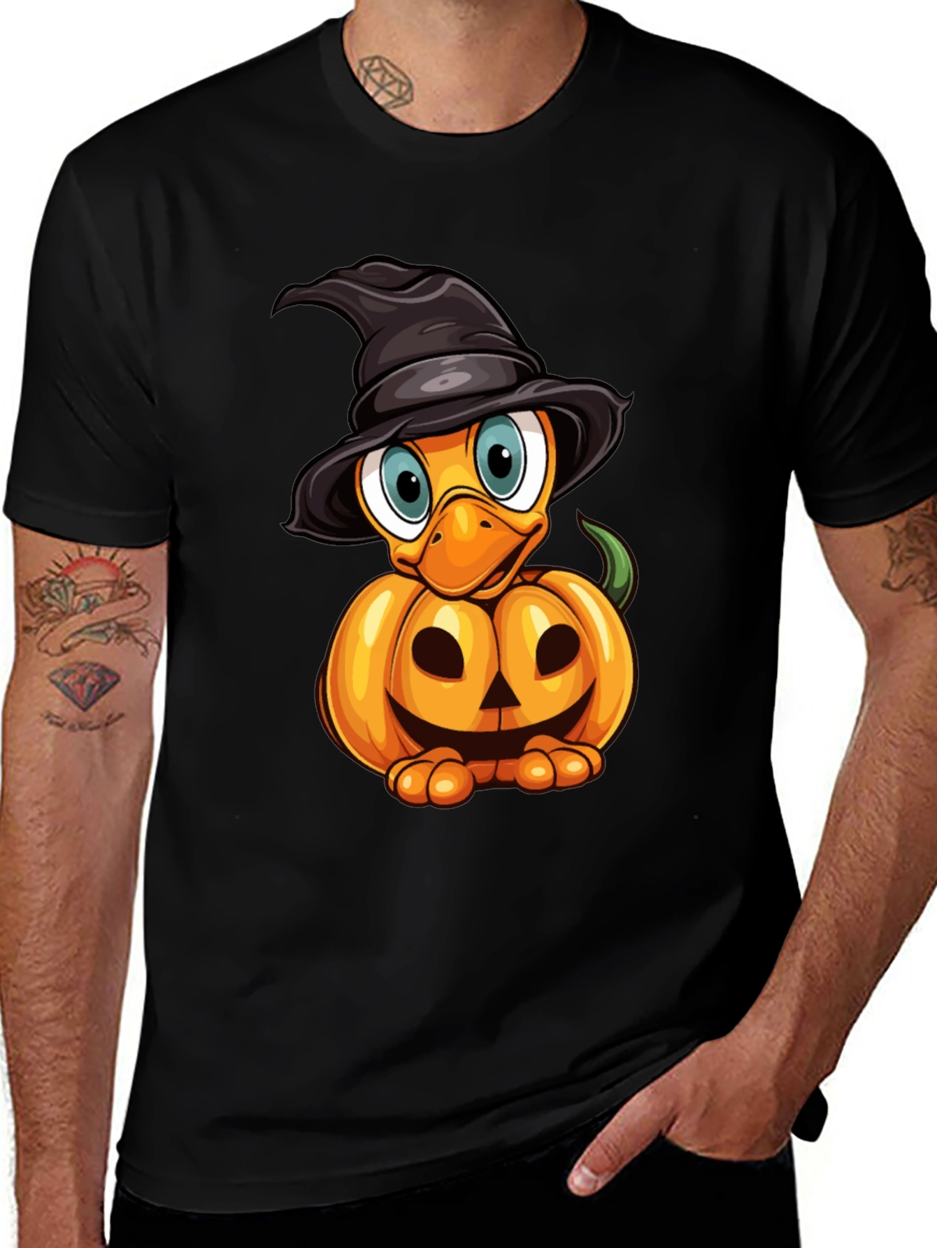 Variant 30 of Halloween Duckling in Pumpkin Witch Hat T-Shirt